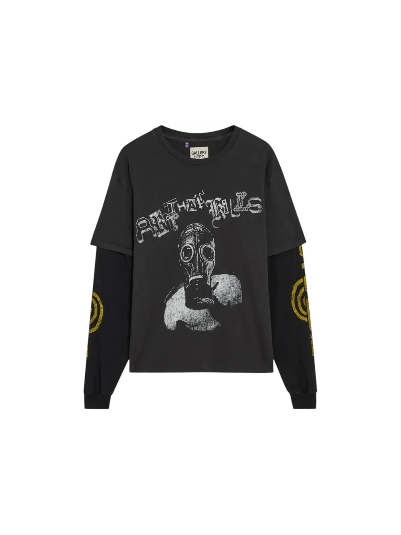 Мужская футболка с длинным рукавом Gallery Dept. Noise 2Fer Shirt — изображение 1 из 1, черный/черный
