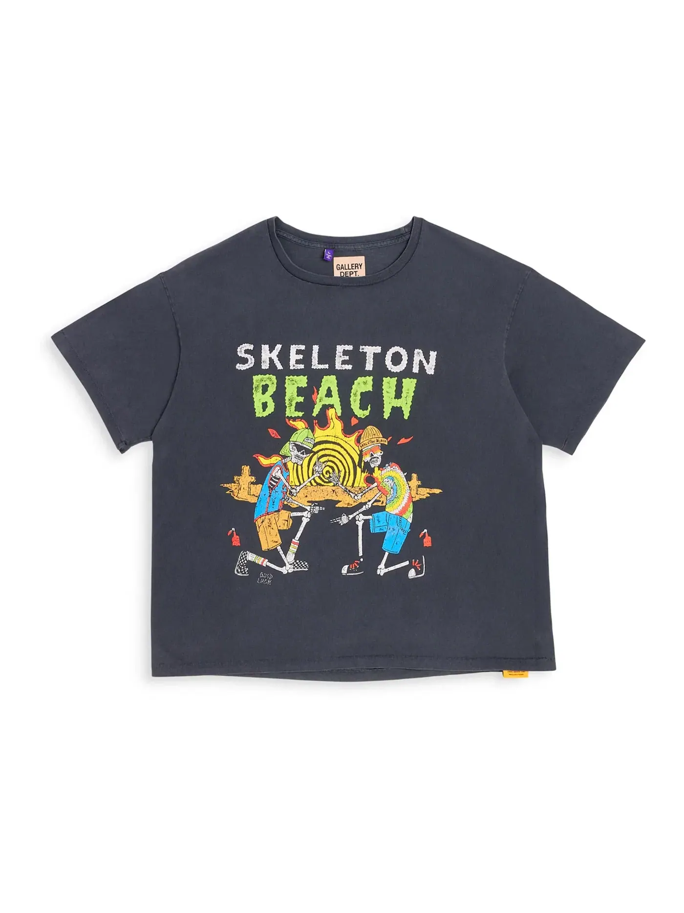 Мужская футболка с принтом Gallery Dept. Skeleton Beach T-Shirt — изображение 1 из 2, винтажный черный