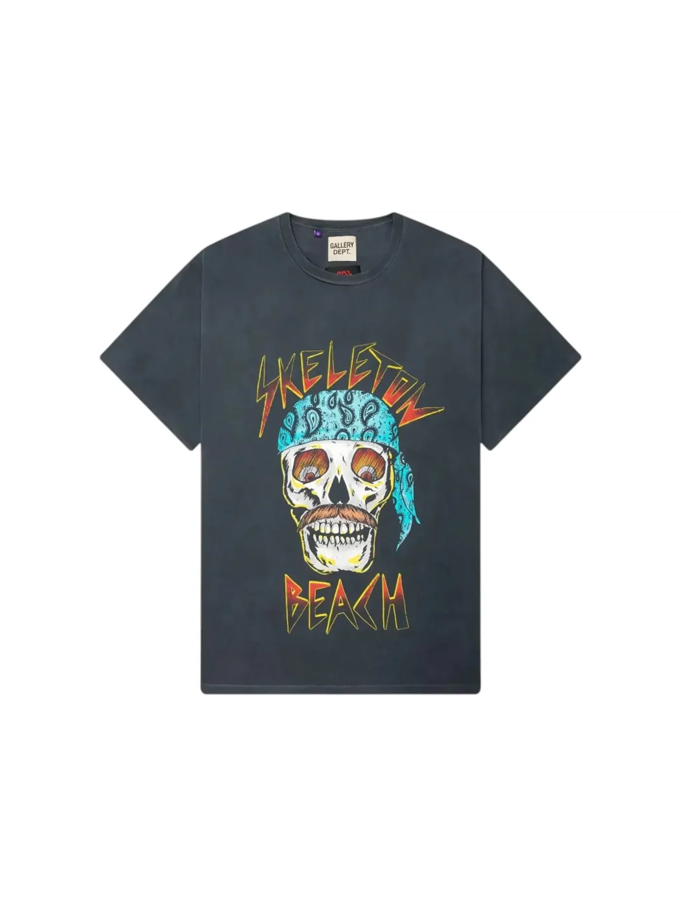 Мужская футболка с принтом Skeleton Beach Tee Gallery Dept. — изображение 1 из 1, светлый винтажный черный