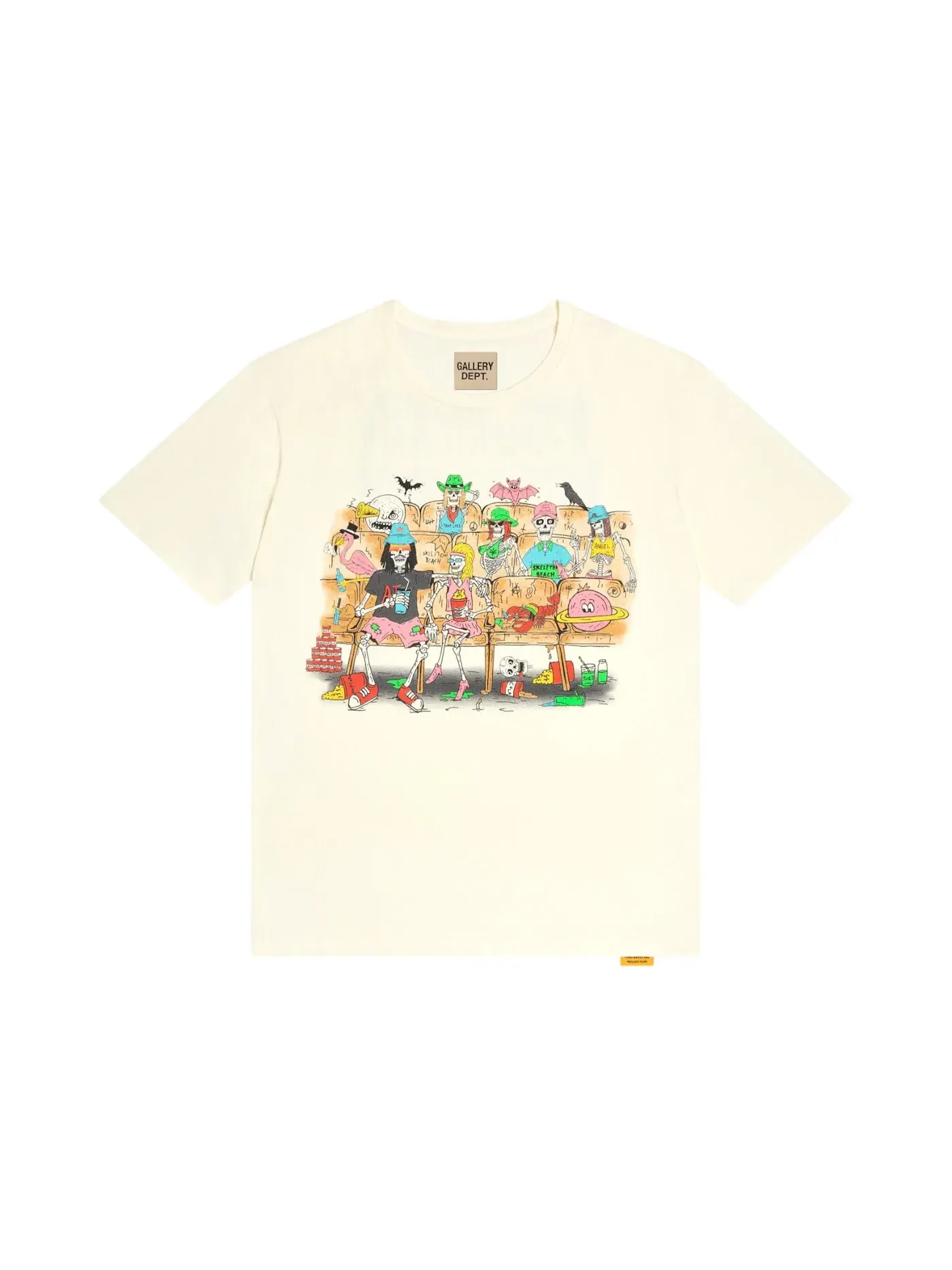 Мужская футболка с принтом Skeleton Beach Theater Tee Gallery Dept. — изображение 1 из 2, светлый белый