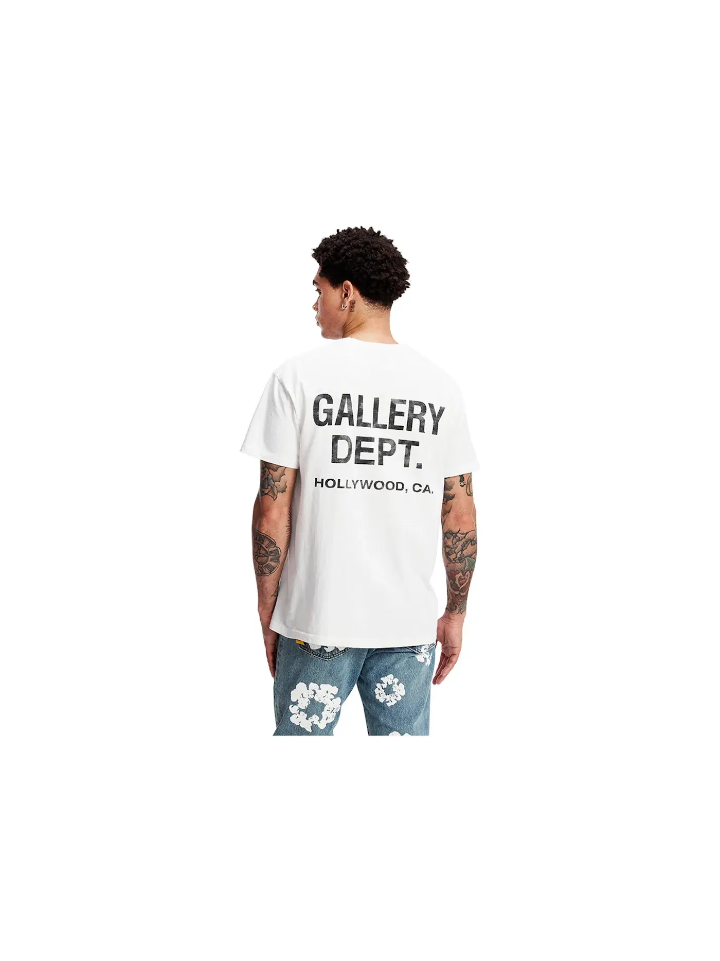 Мужская футболка с принтом Gallery Dept. T-Shirt — изображение 3 из 4, белый черный