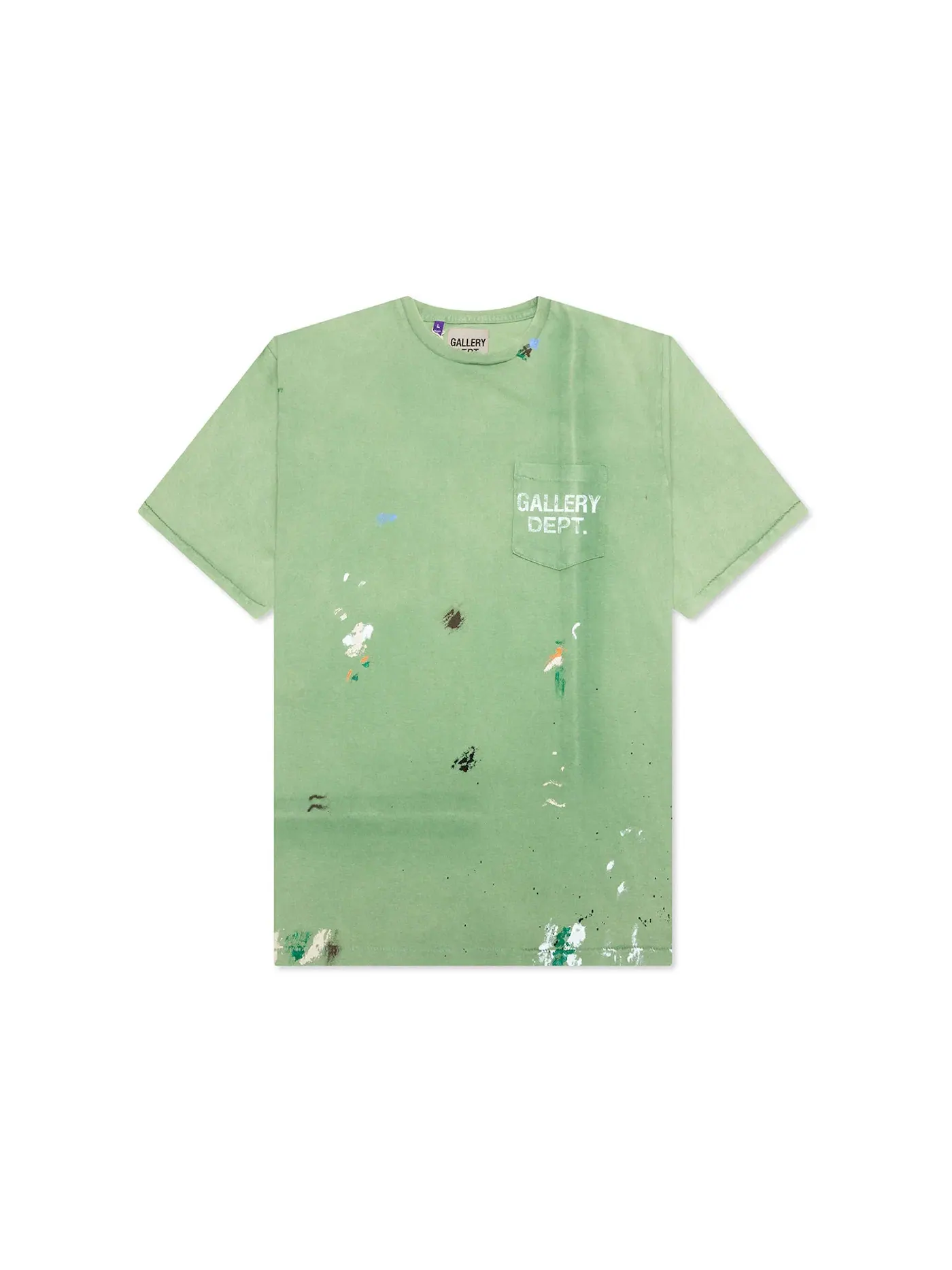 Мужская футболка с принтом Gallery Dept. Vintage Logo Painted T-shirt — изображение 1 из 2, зеленый