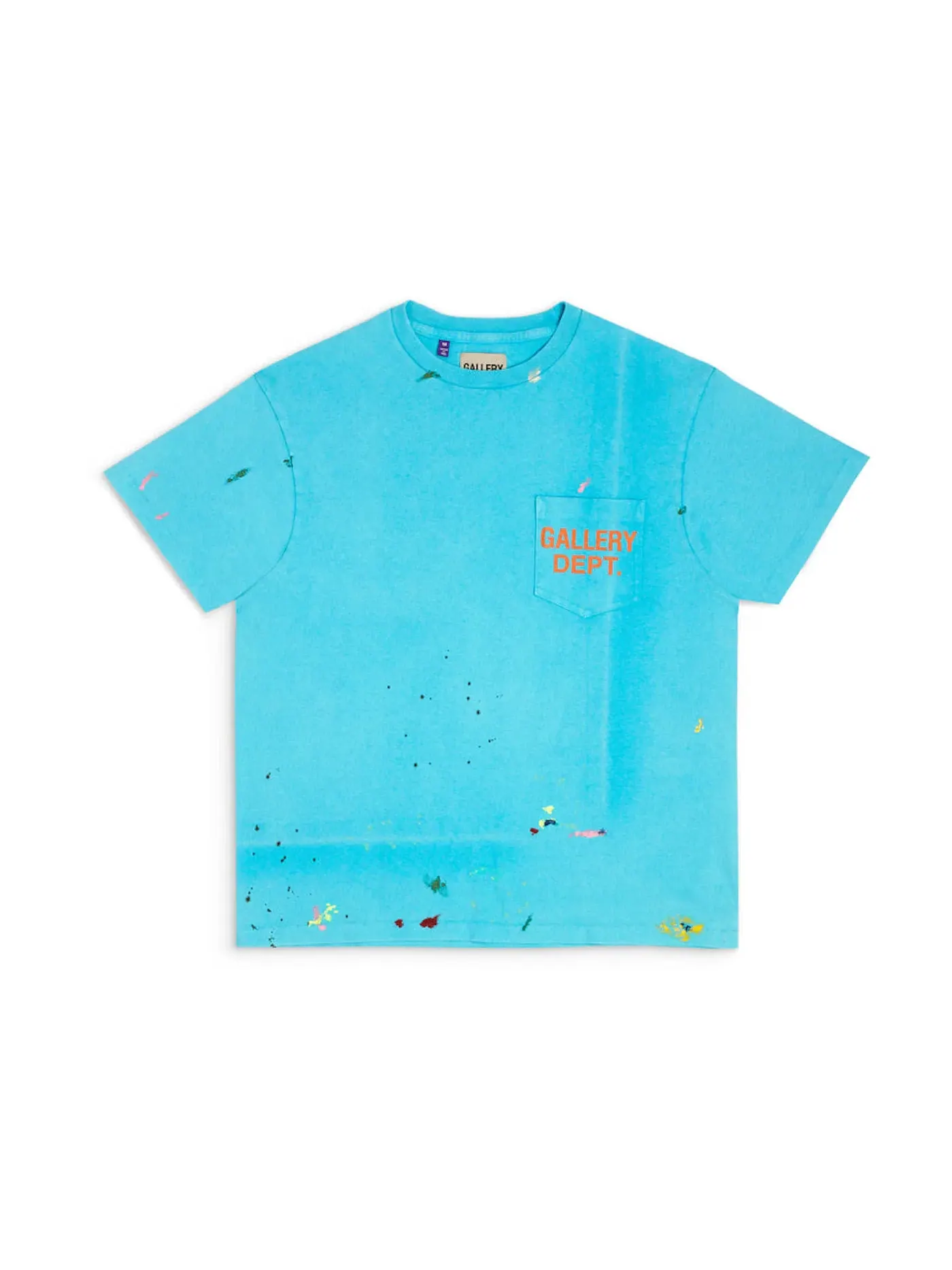 Мужская футболка с принтом Gallery Dept. Vintage Logo Painted Tee — изображение 1 из 2, бирюзовый