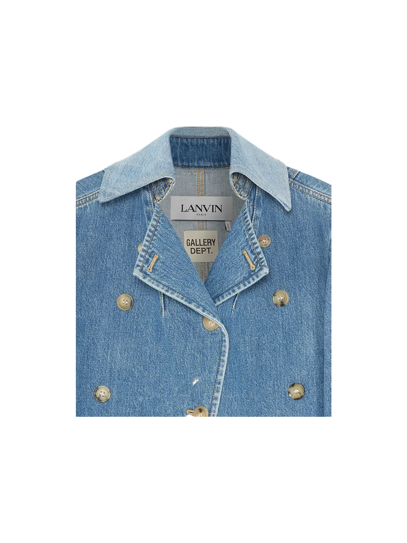 Женская двубортная джинсовая куртка с принтом Gallery Dept. x Lanvin — изображение 2 из 4, мульти