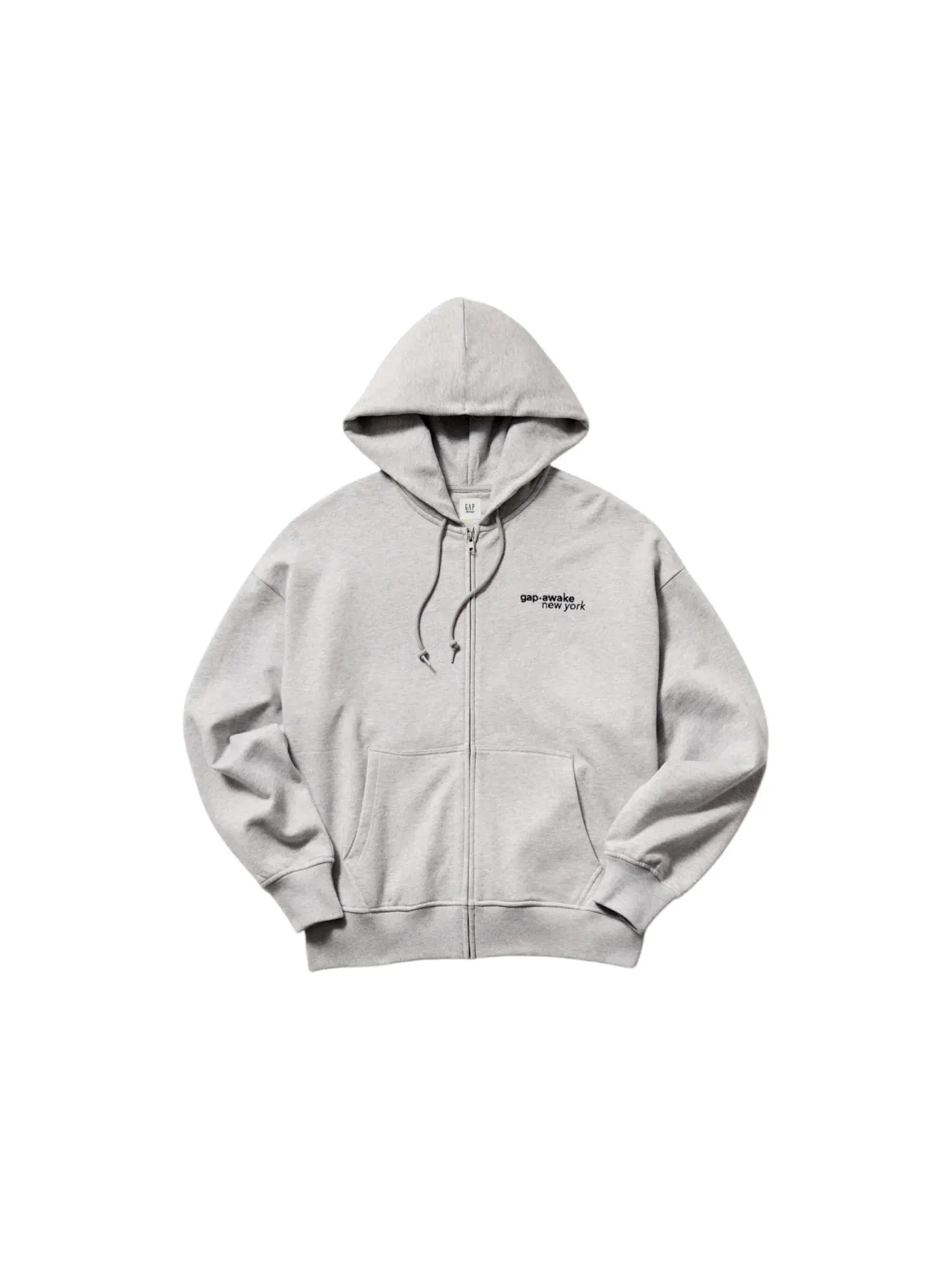Унисекс худи с принтом Heavyweight Oversized Logo Zip Hoodie Awake Heather Grey Gap