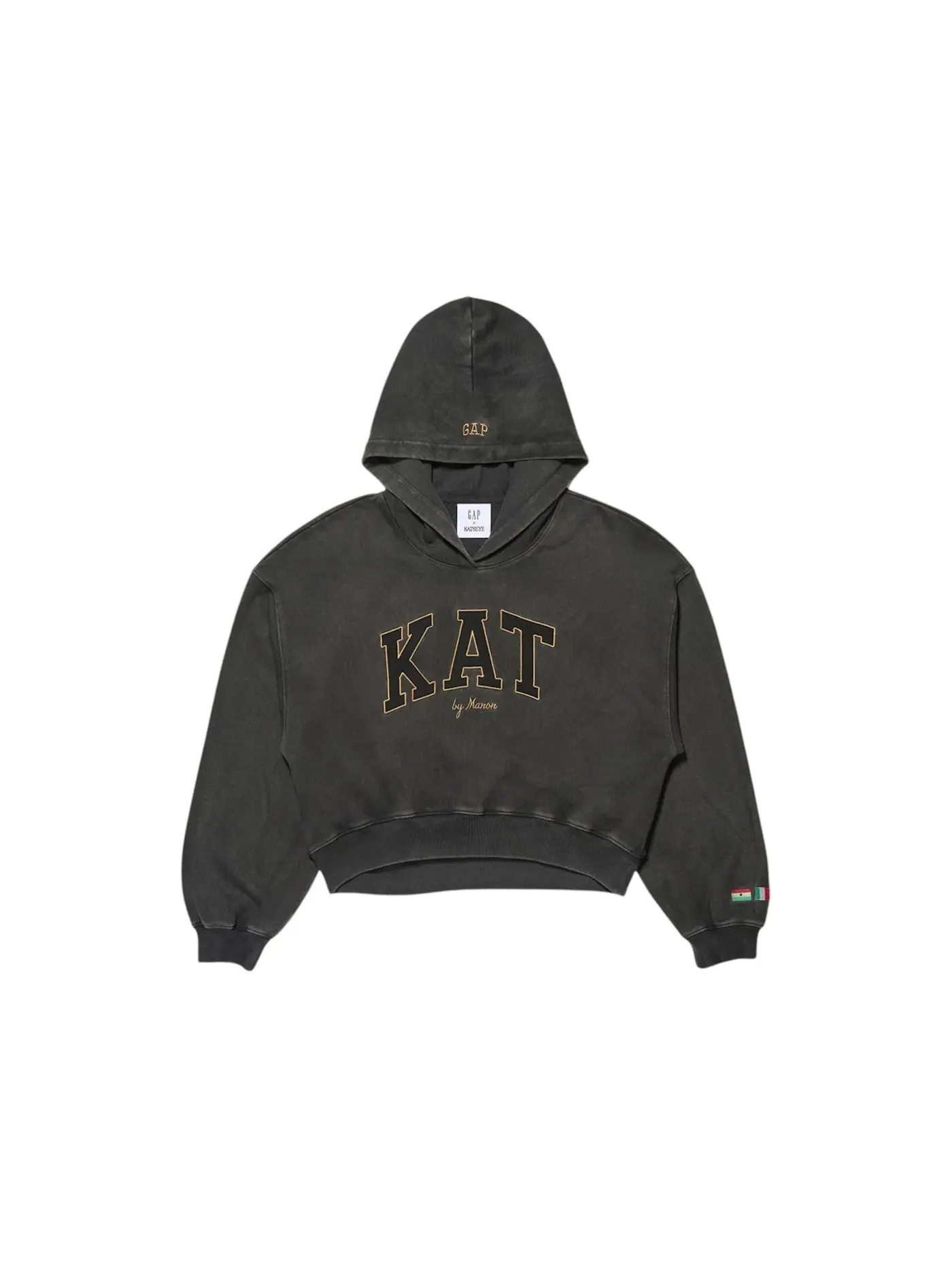 Унисекс худи с потертым эффектом Gap x KATSEYE Manon Hoodie — изображение 1 из 1, черный