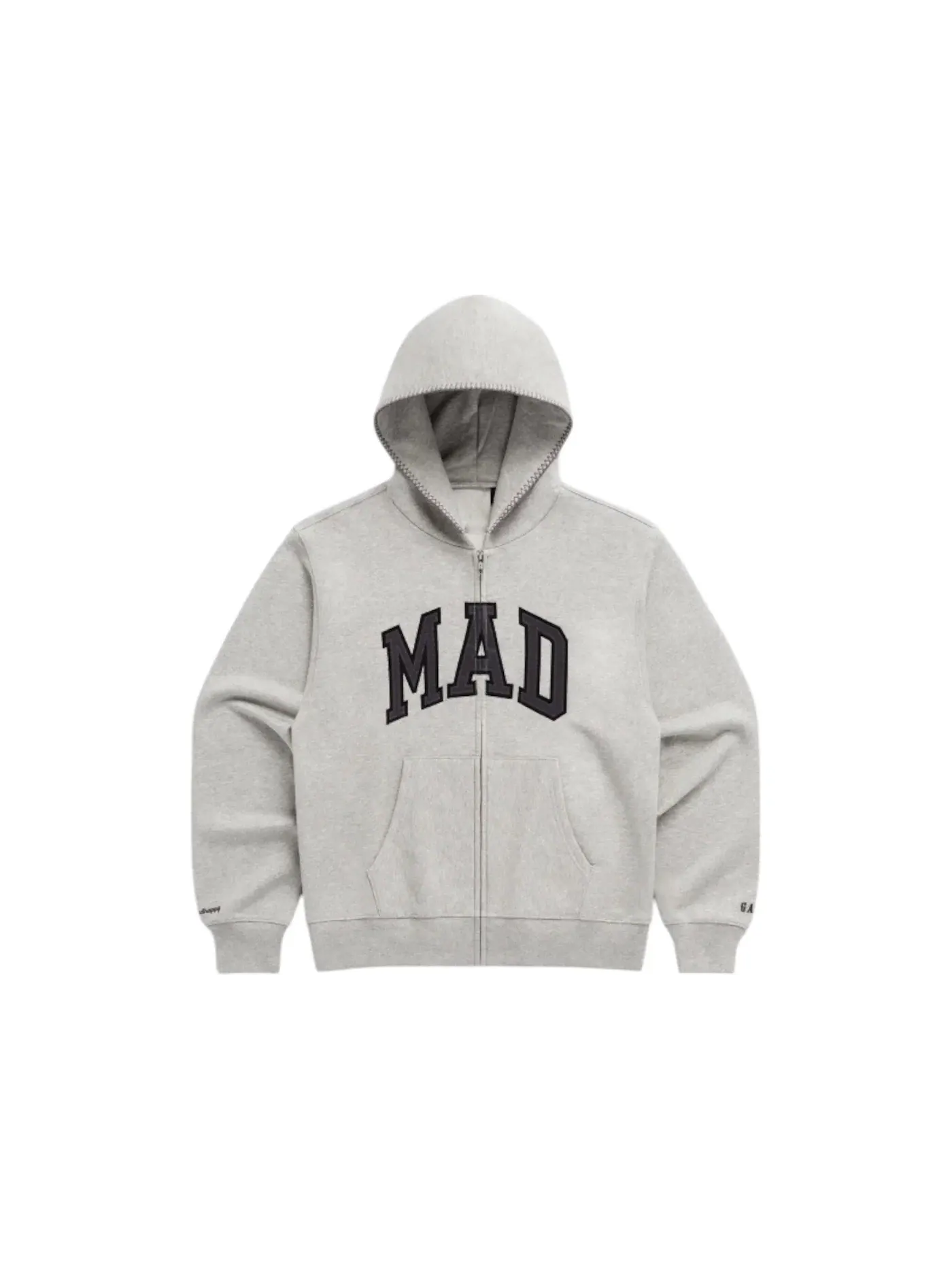 Мужская худи с полной застежкой-молнией Mad Gap x MadHappy — изображение 1 из 1, светлый серый