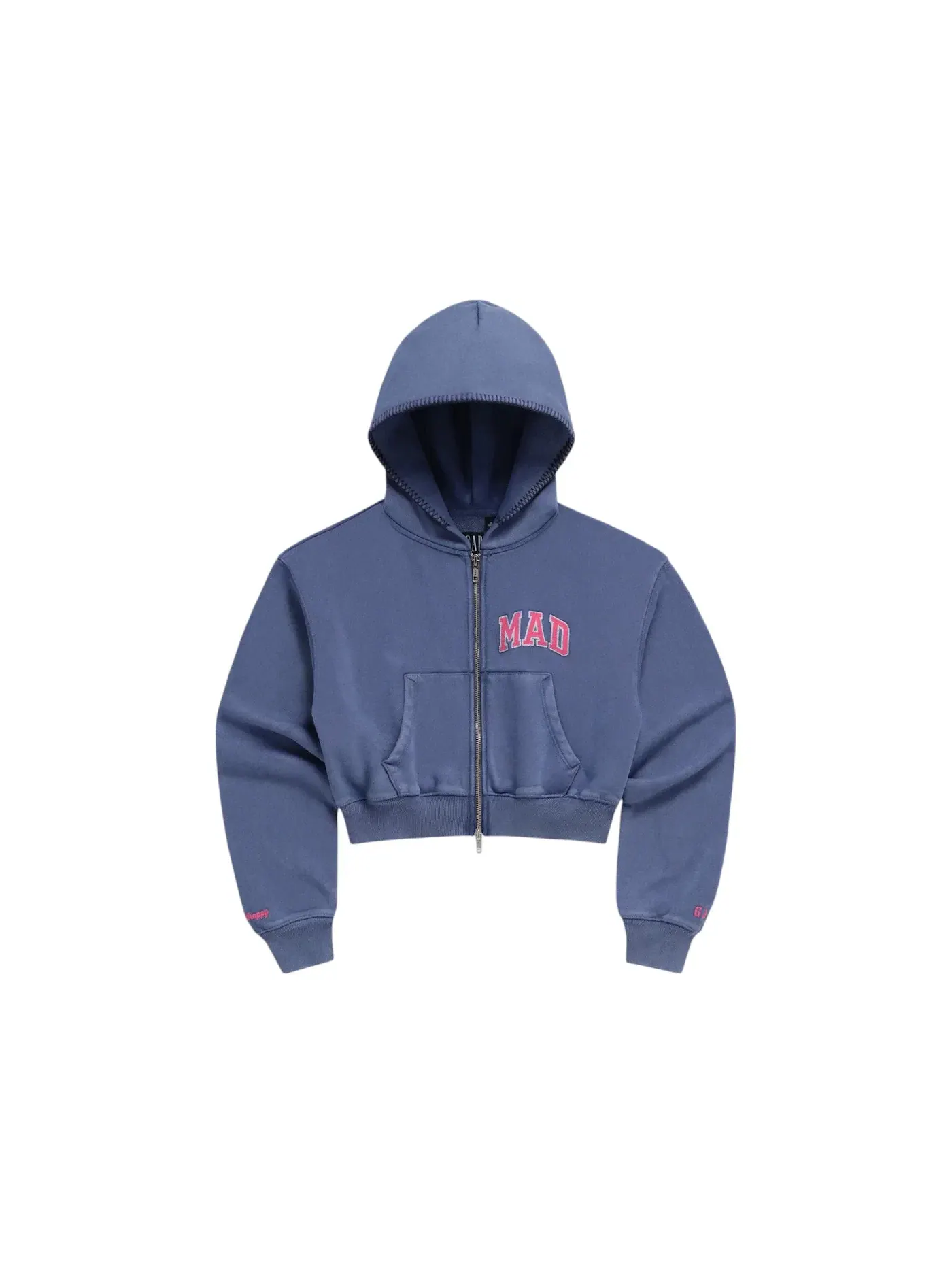 Женская укороченная молния худи на полной застежке Hoodie Gap — изображение 1 из 1, темно-синий