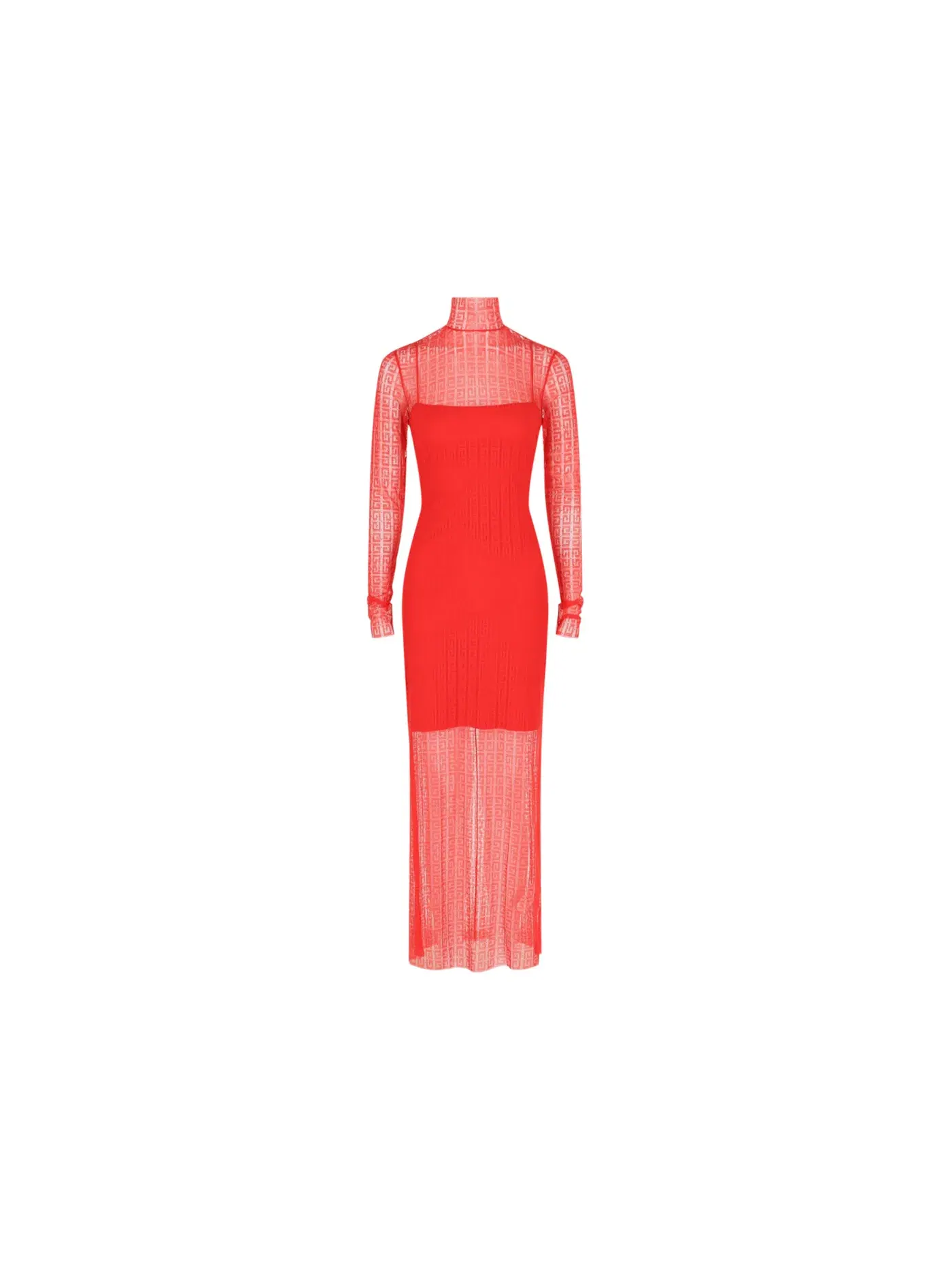 Женское платье-макси с кружевом Givenchy, Vermilion — изображение 1 из 3