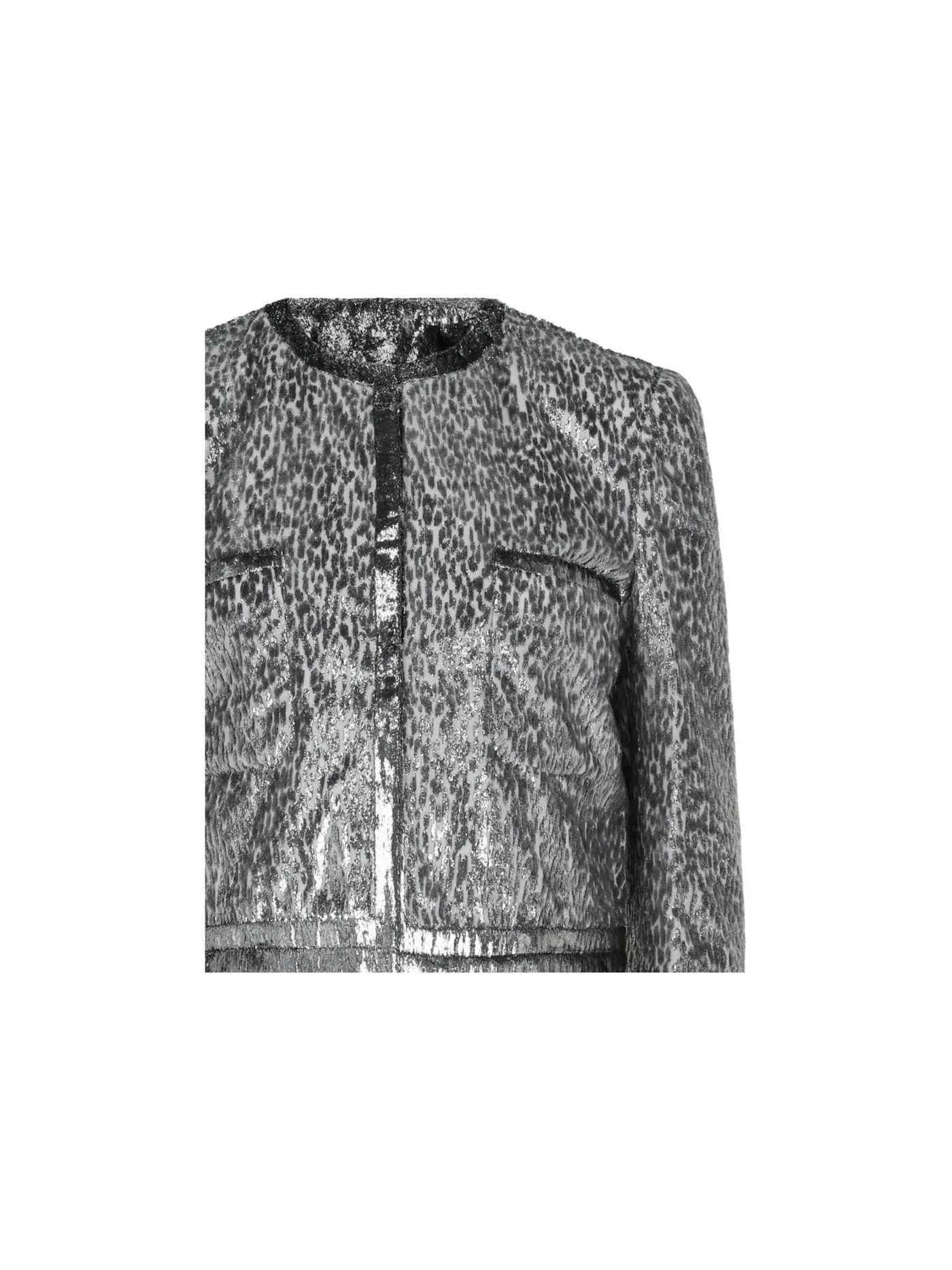 Женский жакет однобортный с принтом Animal Print Givenchy — изображение 3 из 3, серебряный