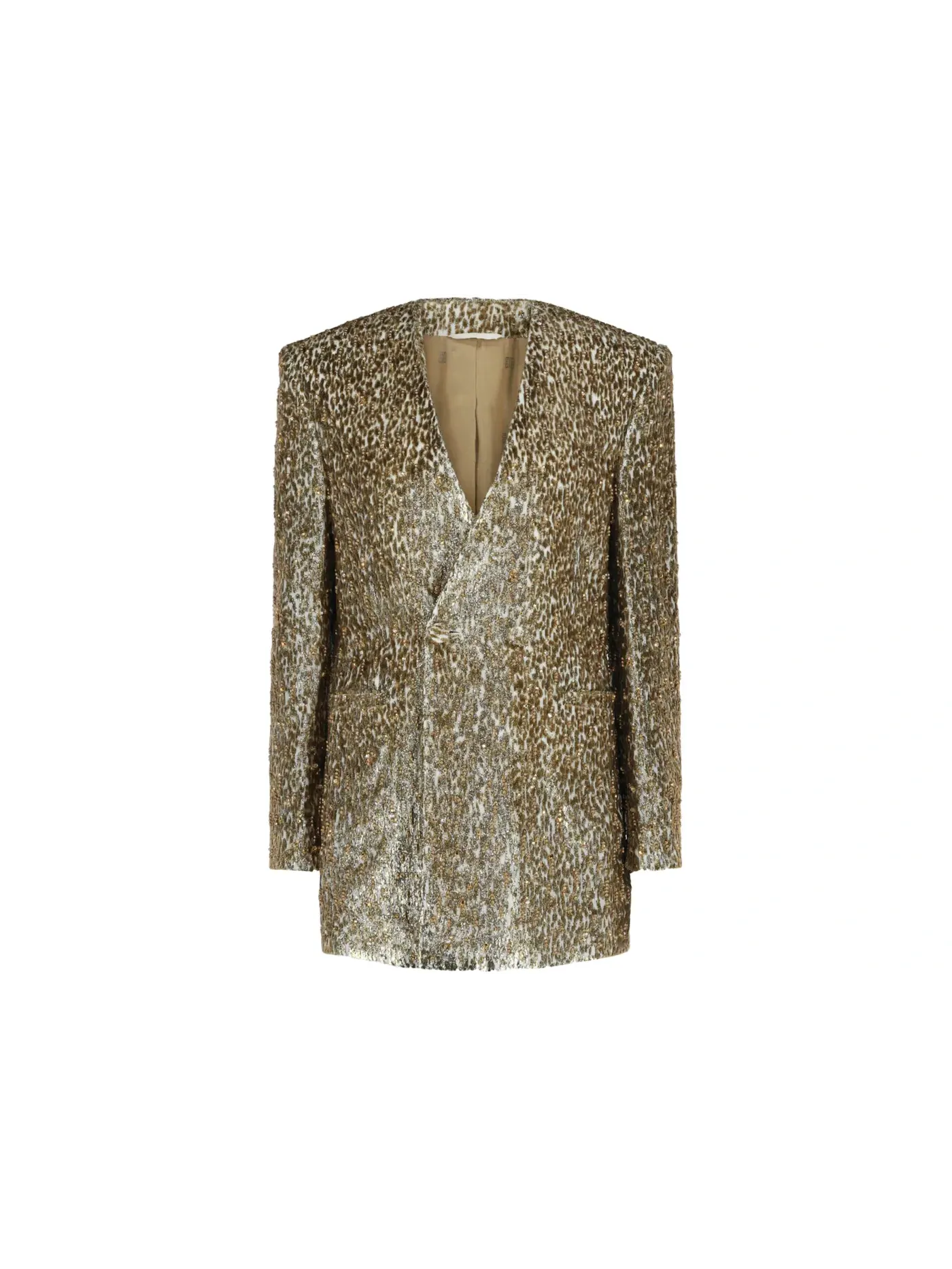 Женский пиджак с принтом Givenchy Blazer — изображение 1 из 3, серебристый золотистый