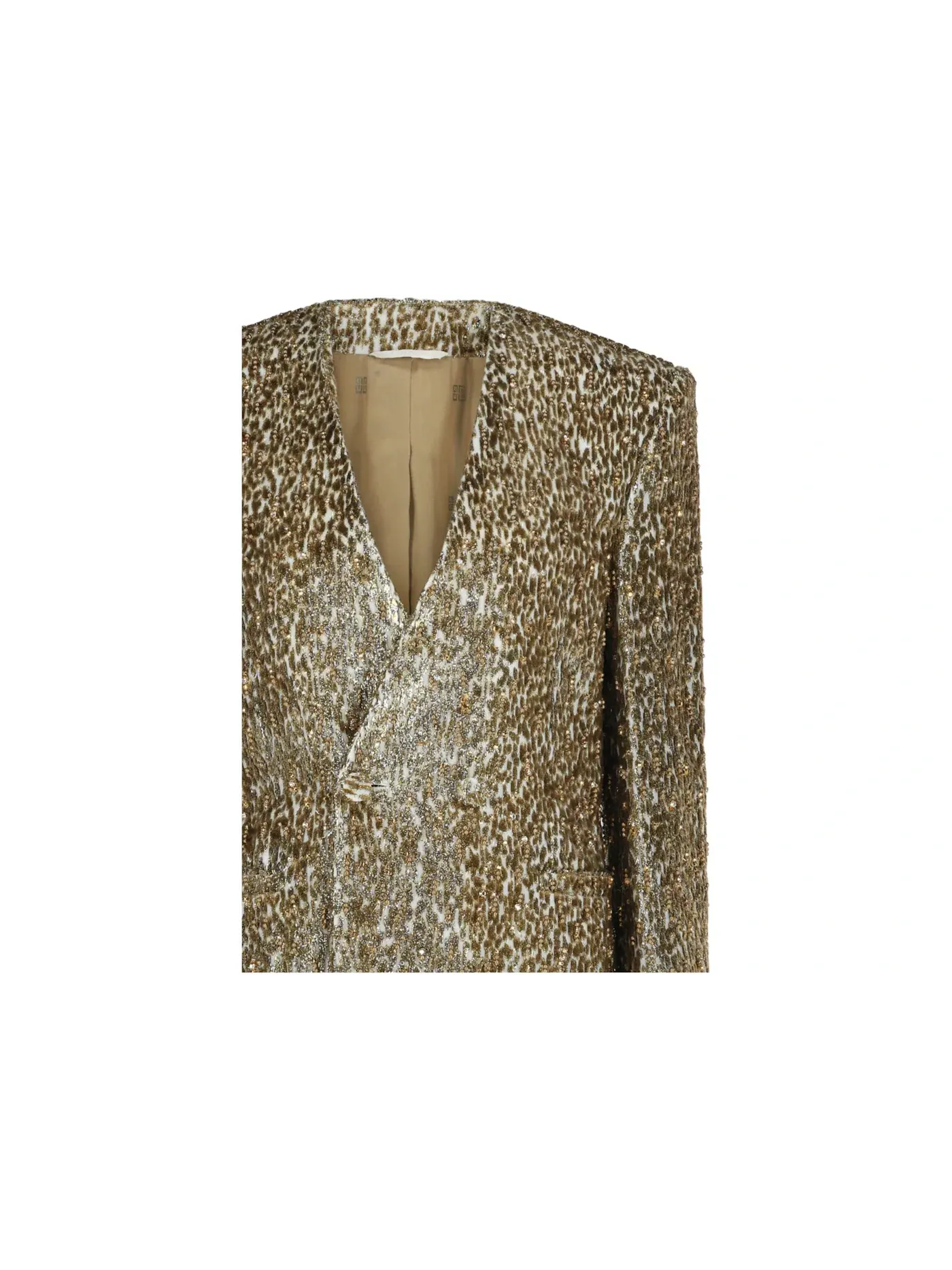 Женский пиджак с принтом Givenchy Blazer — изображение 3 из 3, серебристый золотистый