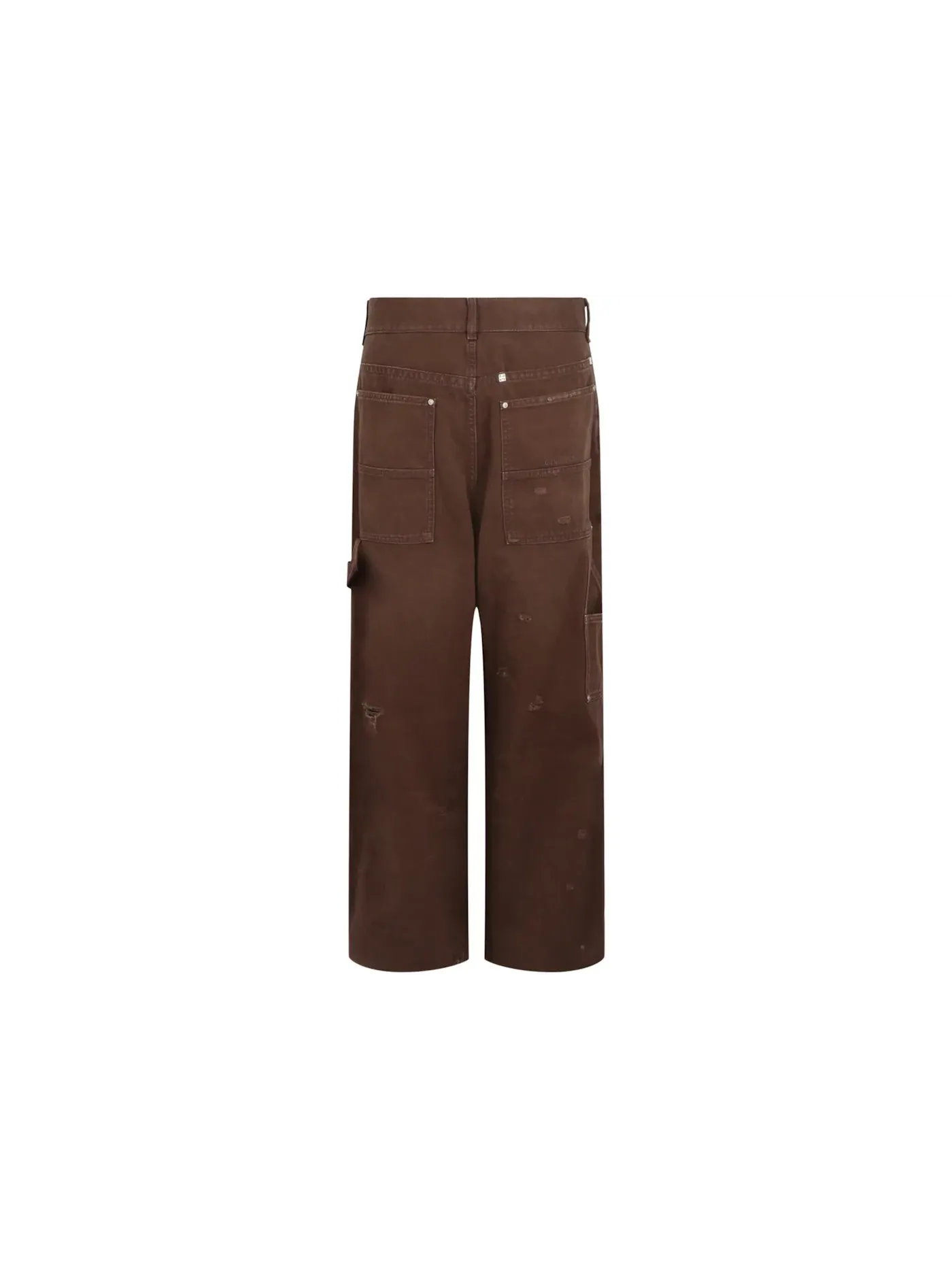 Мужские брюки из разрушенного хлопка Carpenter Pants Givenchy — изображение 2 из 3, коричневый