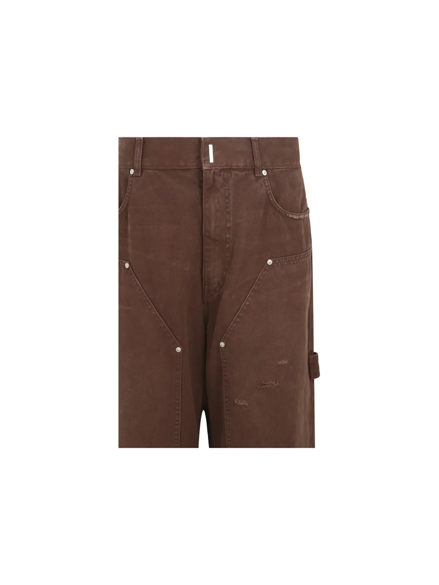 Мужские брюки из разрушенного хлопка Carpenter Pants Givenchy — изображение 3 из 3, коричневый