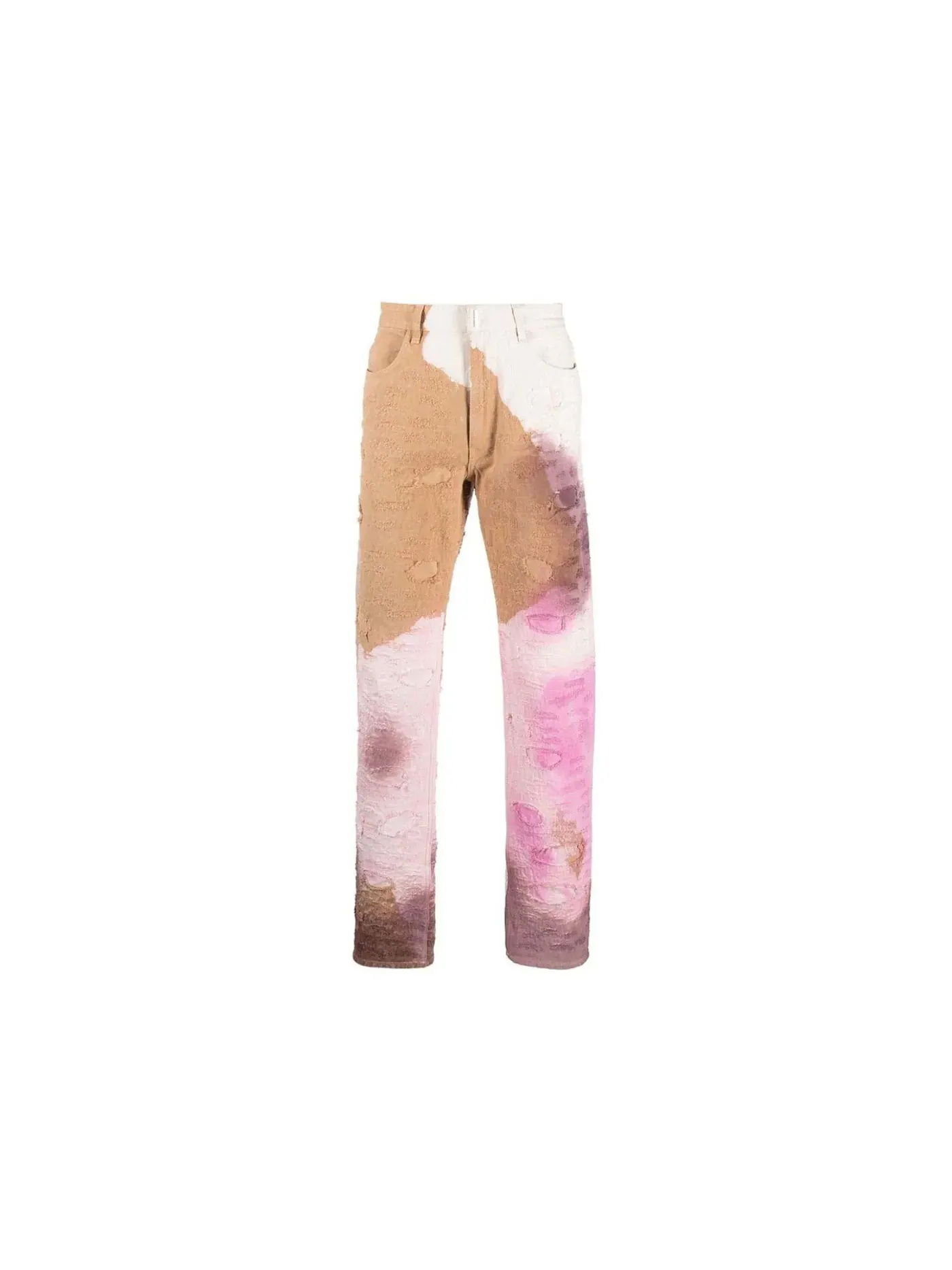 Мужские джинсы с принтом Distressed Tie-Dye Givenchy — изображение 1 из 1, розовый