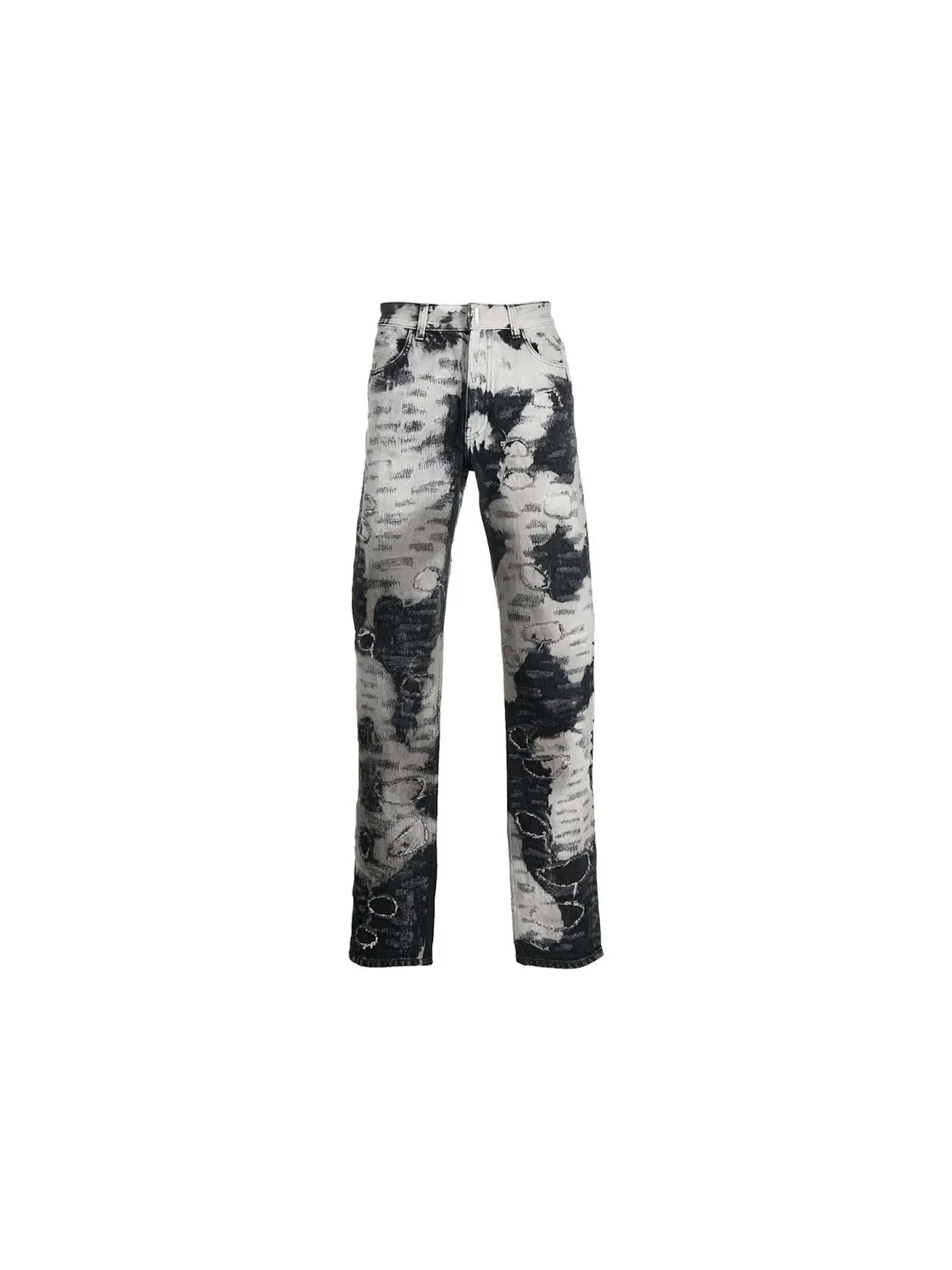 Мужские джинсы distressed двухцветные Jeans Givenchy — изображение 1 из 2, белый/черный