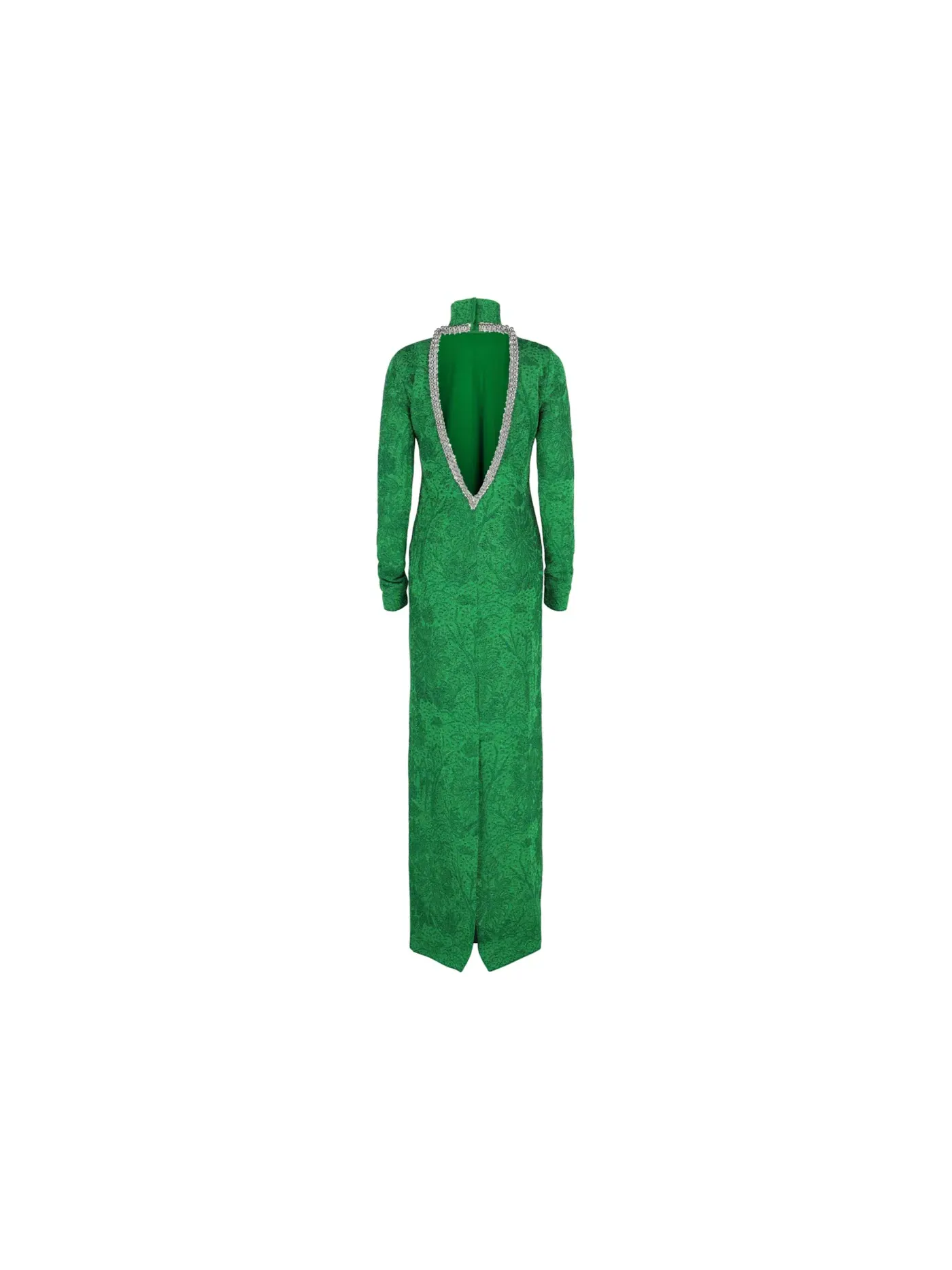 Женское платье с открытой спиной Embellished Open-Back Jacquard Gown Givenchy — изображение 2 из 3, зеленый