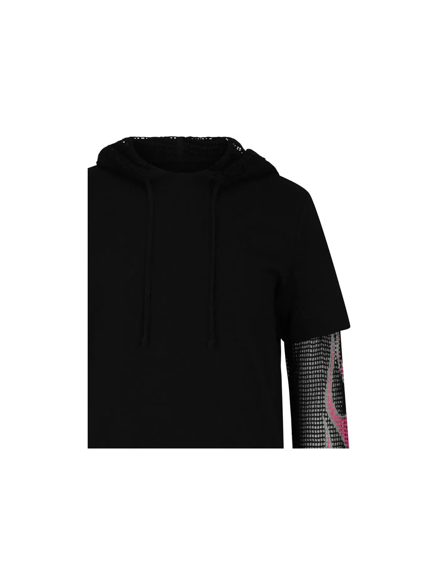 Мужская футболка с наложенным капюшоном Givenchy T-shirt In Cotton & Mesh — изображение 3 из 3, черный