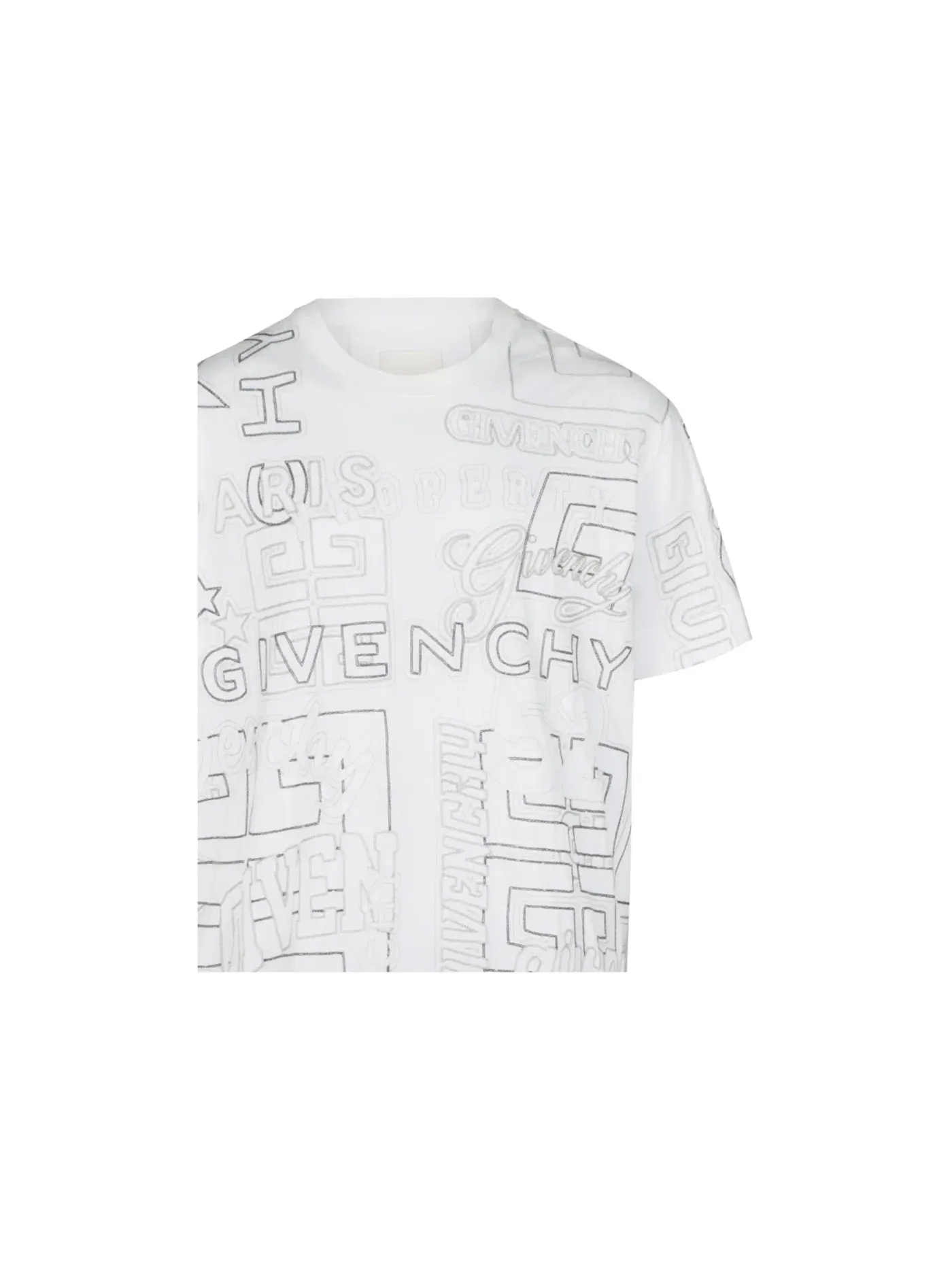 Мужская футболка с принтом Oversized Stitched Logo Givenchy — изображение 3 из 3, белый