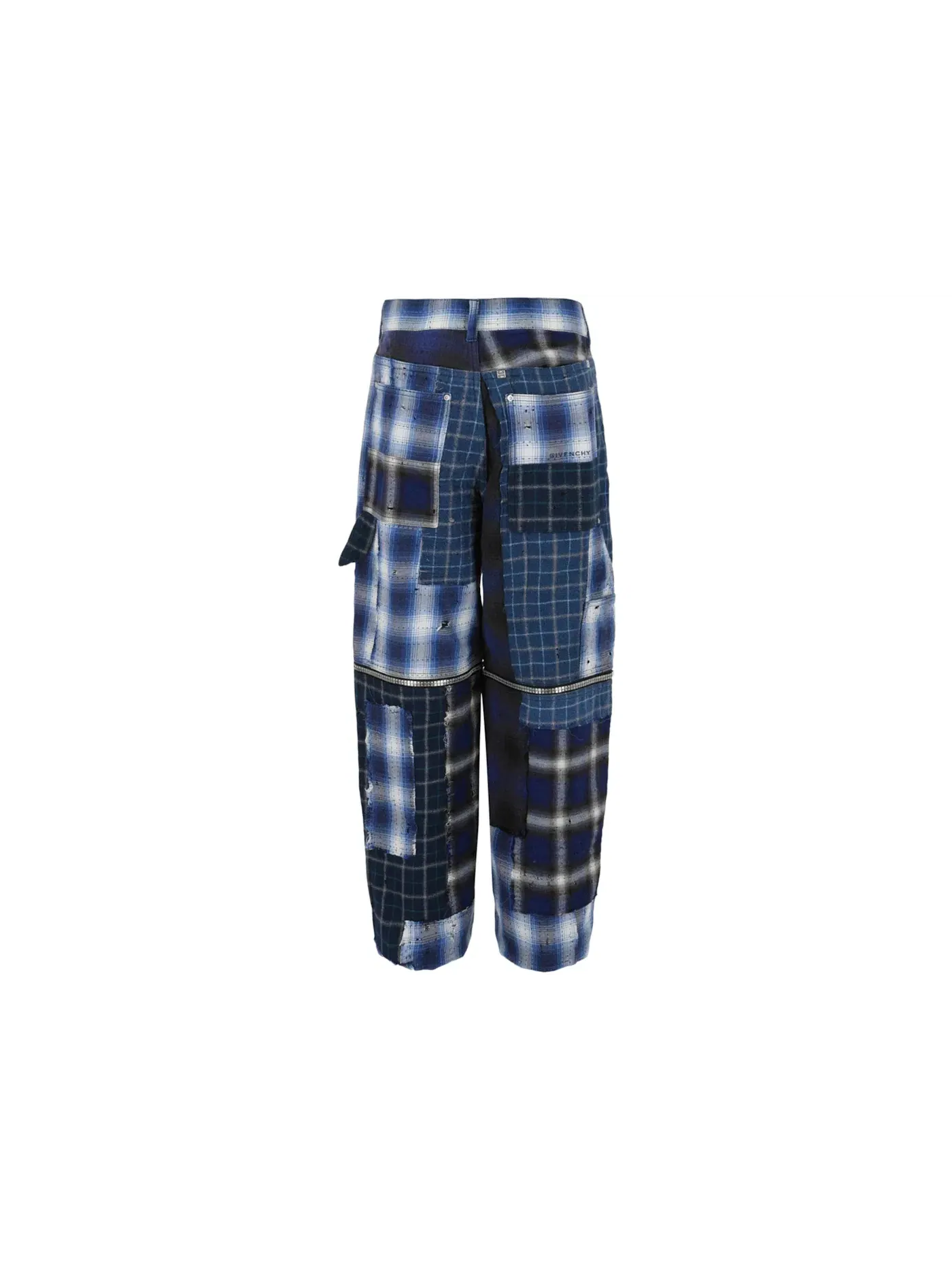 Мужские брюки свободного кроя с принтом Patchwork Plaid Givenchy — изображение 2 из 3, черный синий