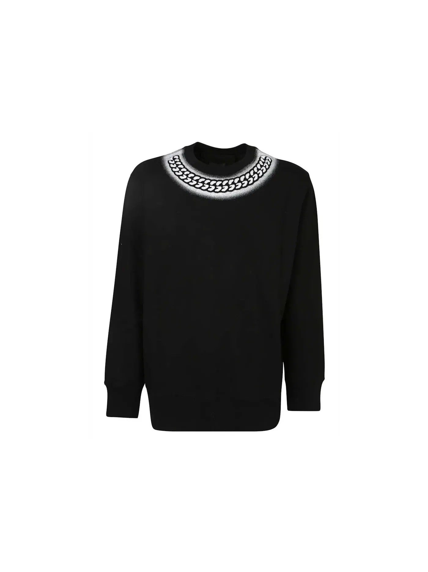 Мужской свитшот с принтом Tag Effect Embossed Chain Collar Givenchy — изображение 1 из 1, черный/белый