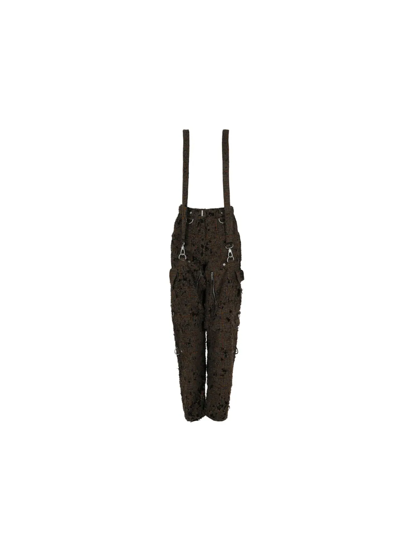 Женские брюки с принтом Two In One Detachable Pants In Destroyed Checks With Suspenders Givenchy — изображение 1 из 3