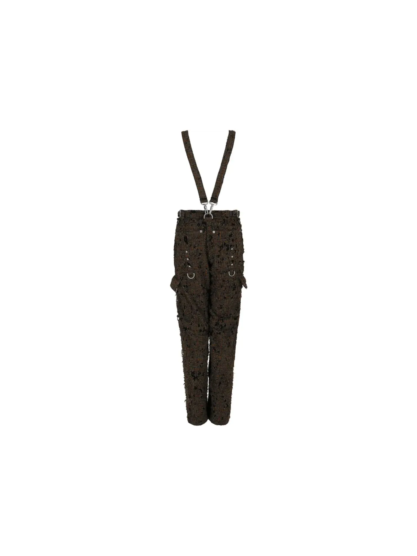 Женские брюки с принтом Two In One Detachable Pants In Destroyed Checks With Suspenders Givenchy — изображение 2 из 3