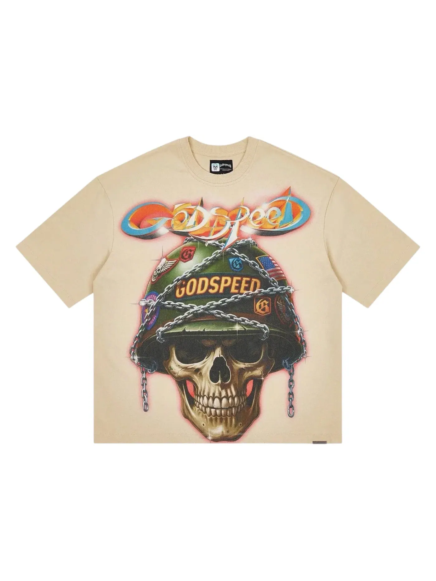 Мужская футболка с принтом Godspeed Badges of Honor T-shirt — изображение 1 из 2, бежевый