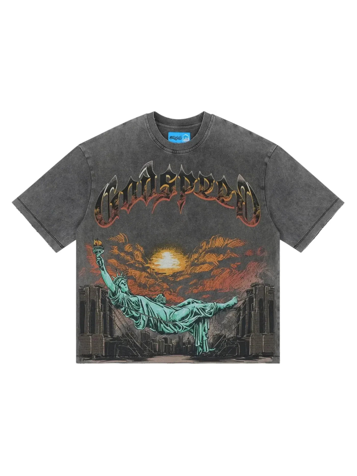 Мужская футболка с принтом Godspeed T-shirt — изображение 1 из 1, серый