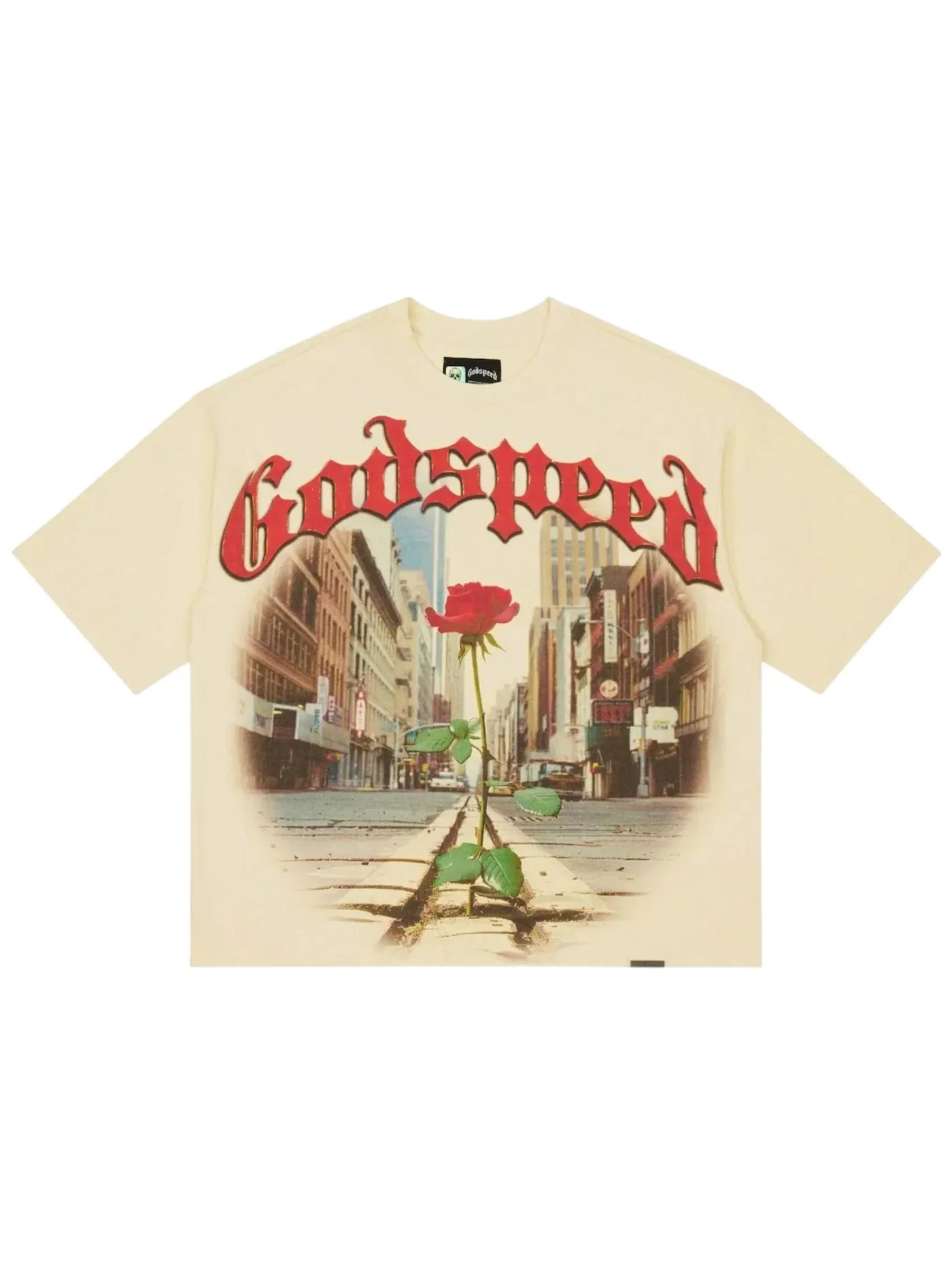 Мужская футболка с принтом Concrete Rose Godspeed — изображение 1 из 3, кость