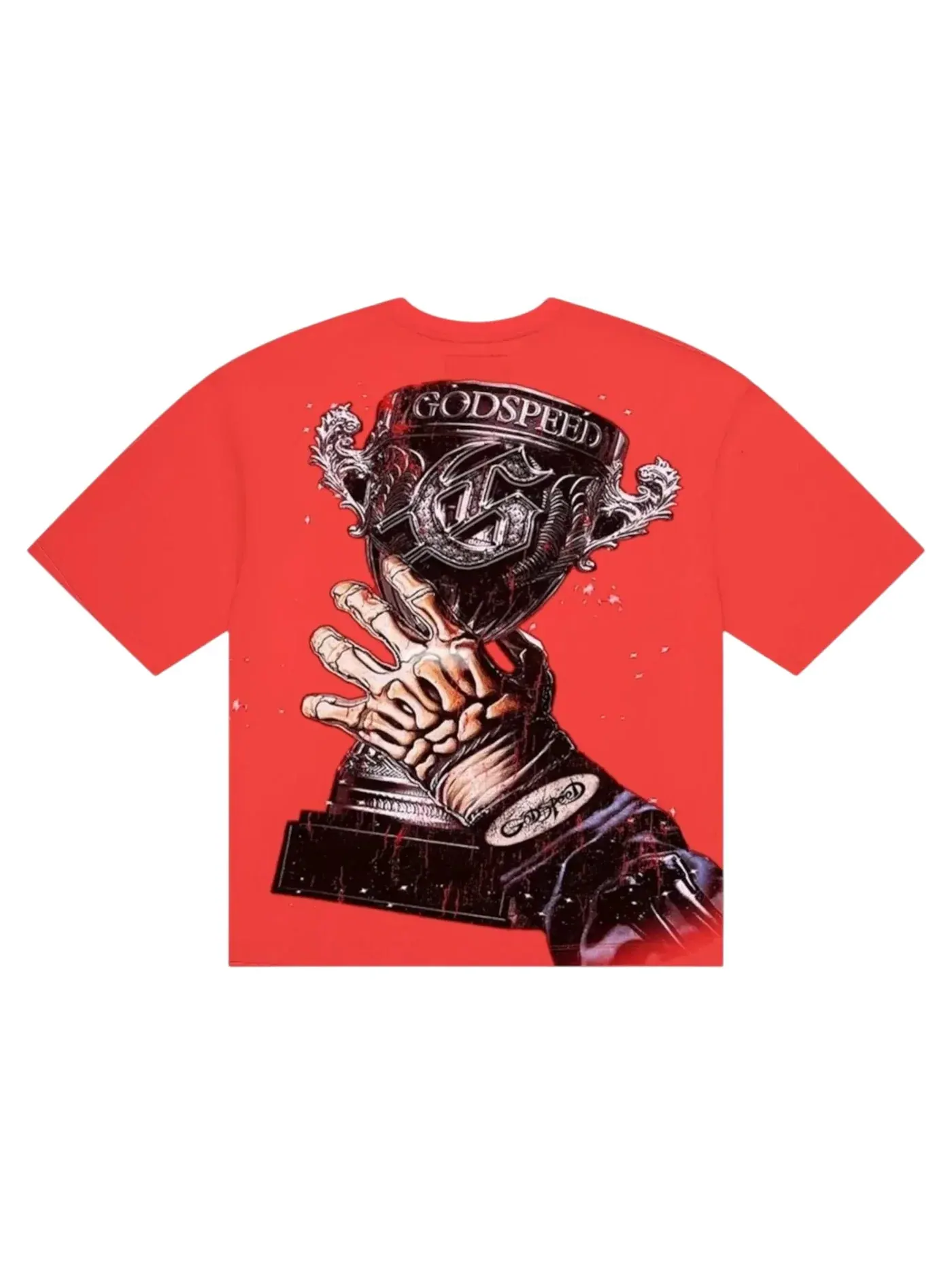 Мужская футболка с принтом Godspeed Tee — изображение 2 из 2, красный