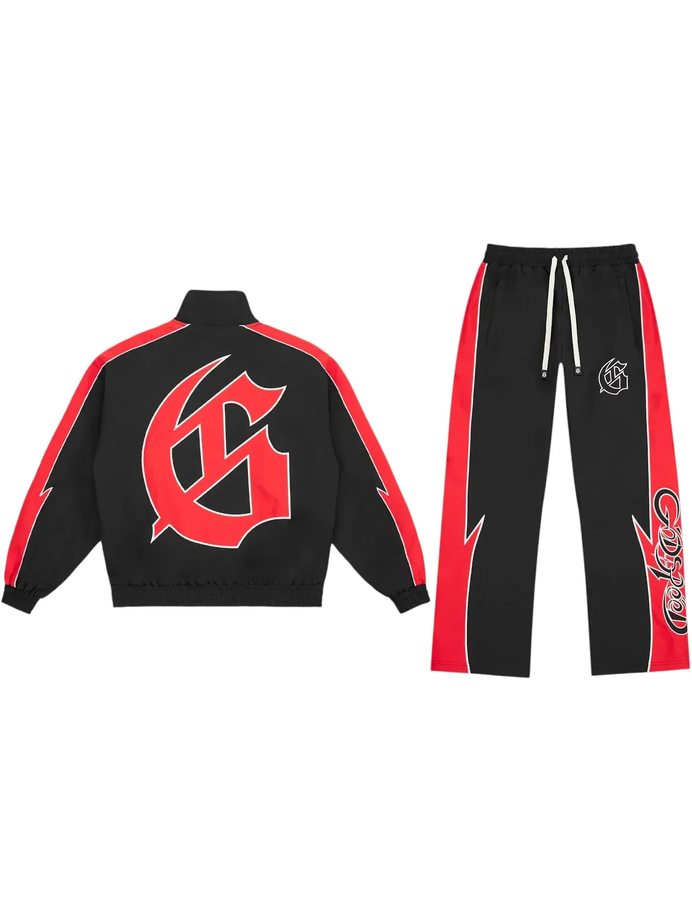 Мужской спортивный костюм с принтом Tracksuit Godspeed — изображение 1 из 3, черный/красный