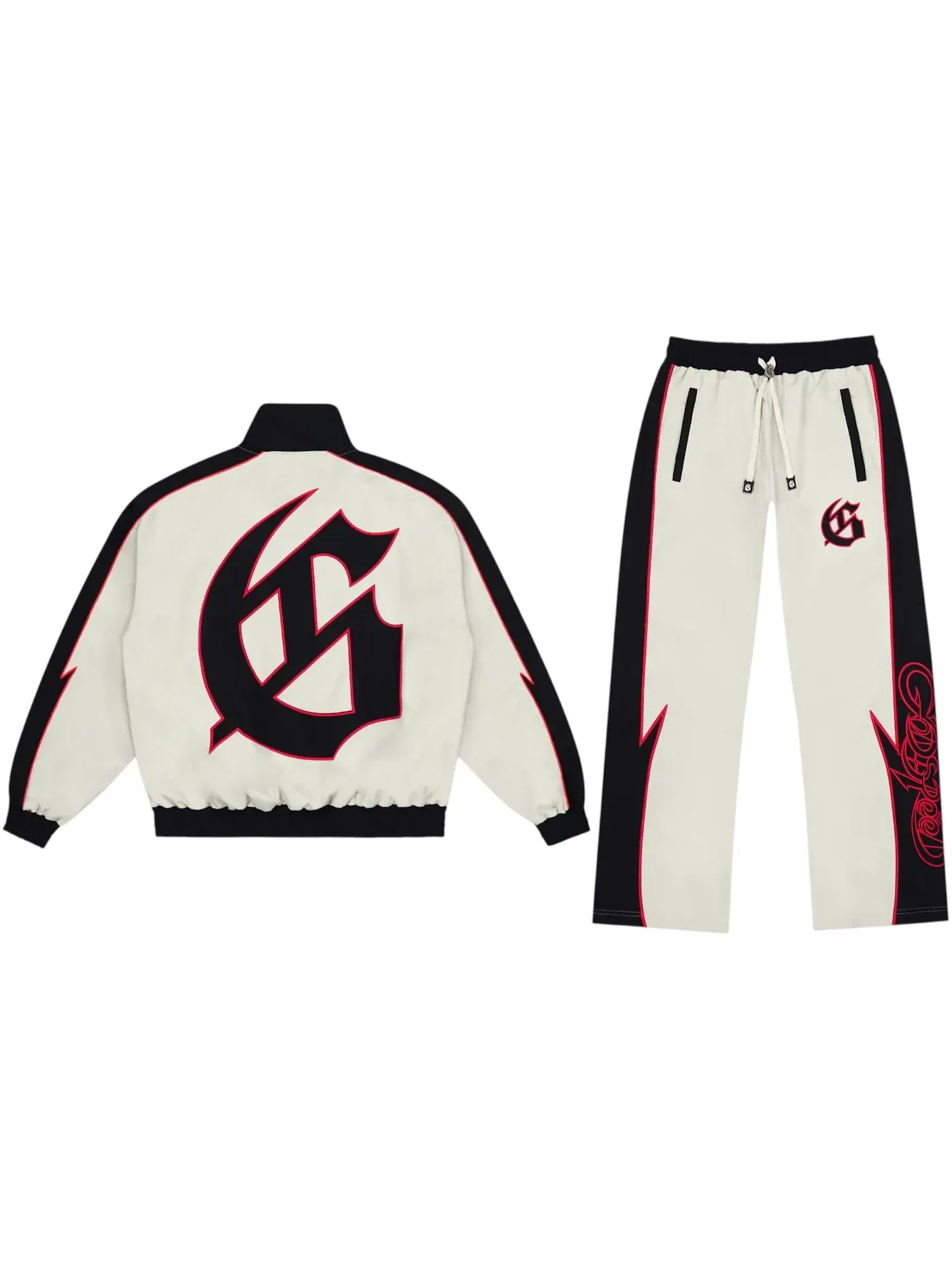Мужской спортивный костюм с контрастными акцентами Godspeed GT Tracksuit — изображение 1 из 2, белый/красный