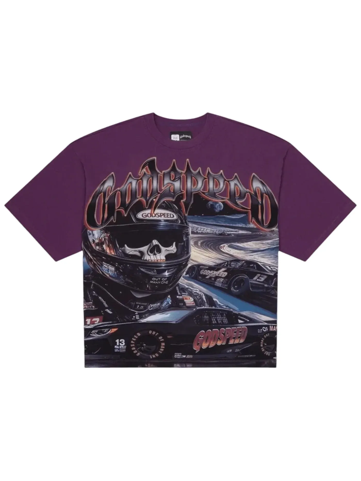 Мужская футболка с принтом Godspeed T-shirt — изображение 1 из 2, фиолетовый