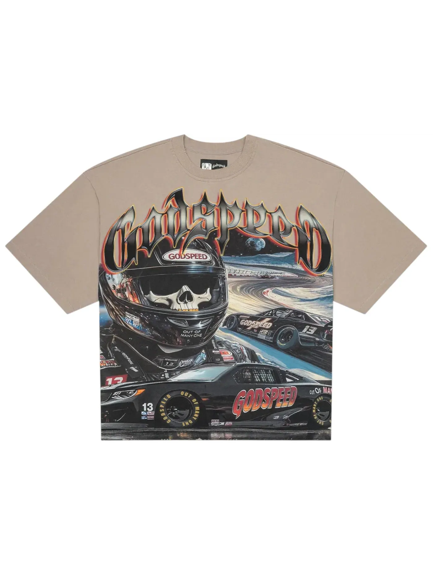 Мужская футболка с принтом Godspeed T-shirt — изображение 1 из 2, серый