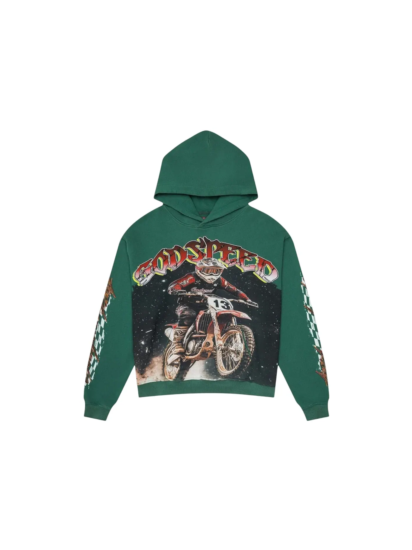 Мужская худи с принтом Godspeed Hoodie — изображение 1 из 2, зеленый