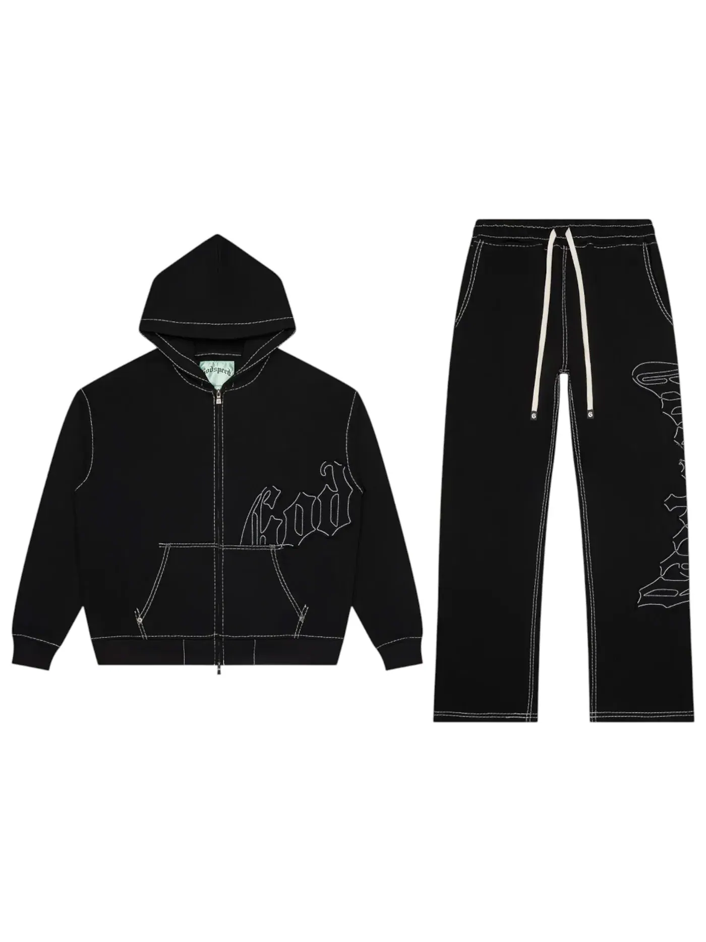 Мужской спортивный костюм с вышитым логотипом Sweatsuit Godspeed — изображение 1 из 1, черный
