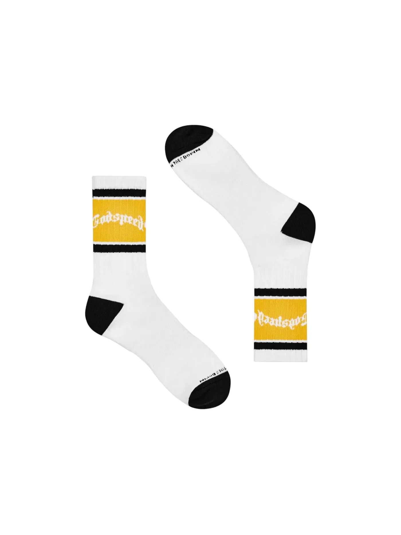 Мужские носки с принтом Godspeed Socks — изображение 1 из 3, белый/желтый