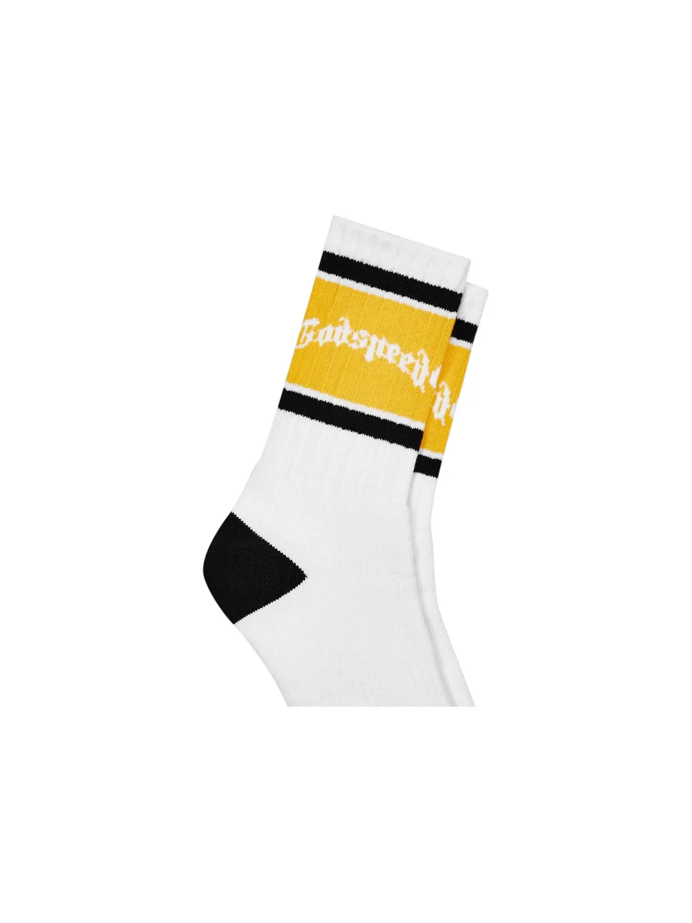 Мужские носки с принтом Godspeed Socks — изображение 3 из 3, белый/желтый