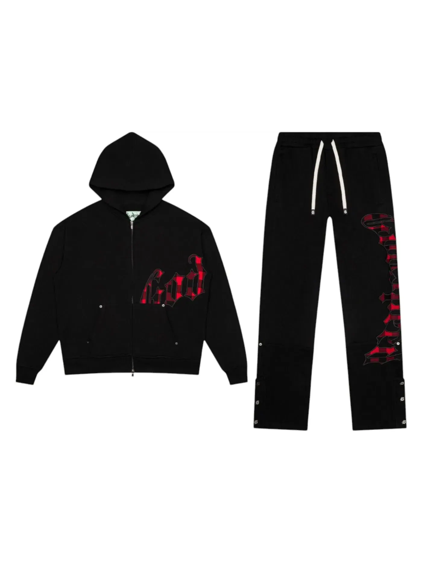 Мужской спортивный костюм с принтом Sweatsuit Godspeed — изображение 1 из 1, черный красный
