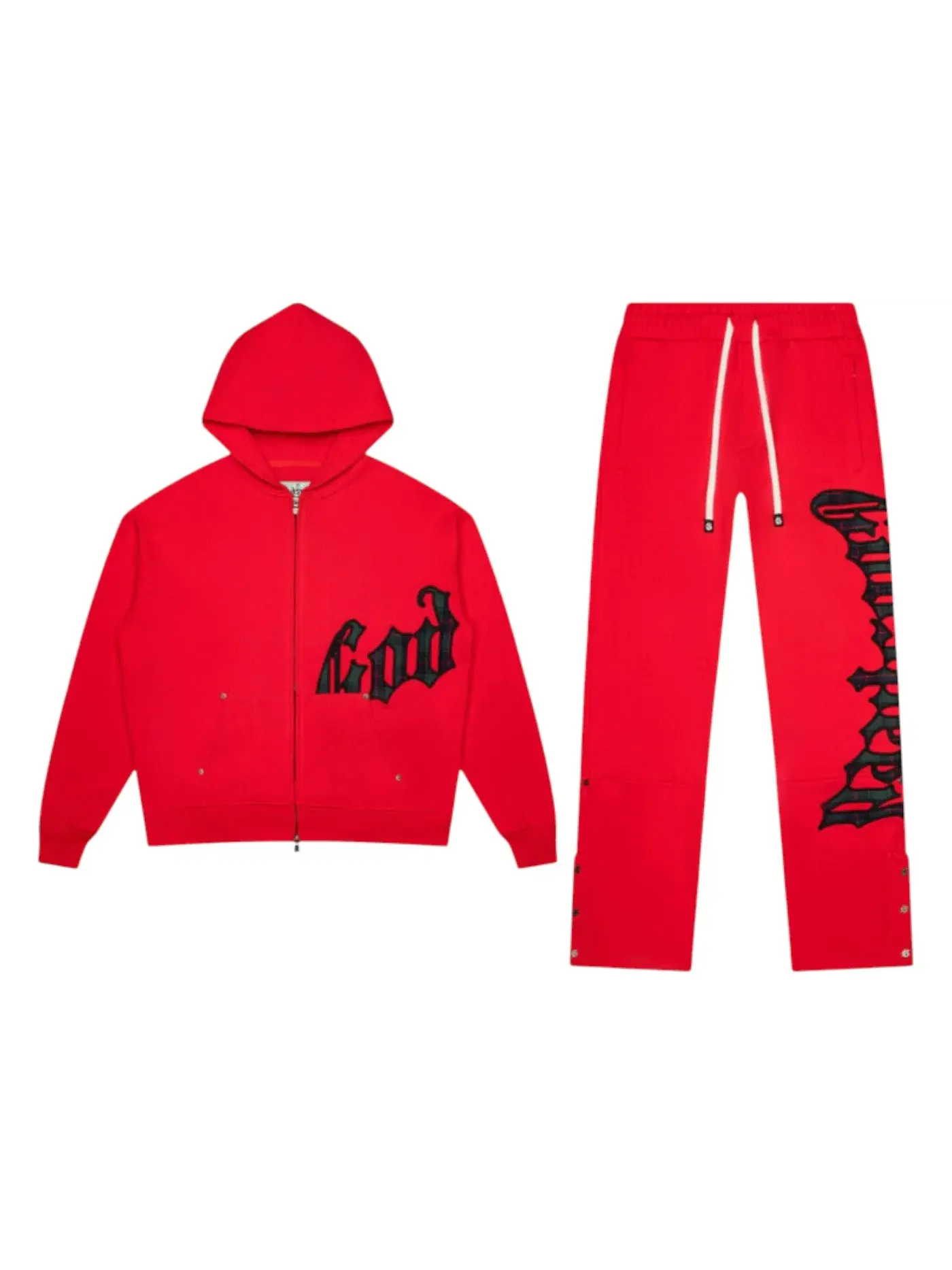 Мужской спортивный костюм с принтом в клетку Sweatsuit Godspeed — изображение 1 из 1, красный