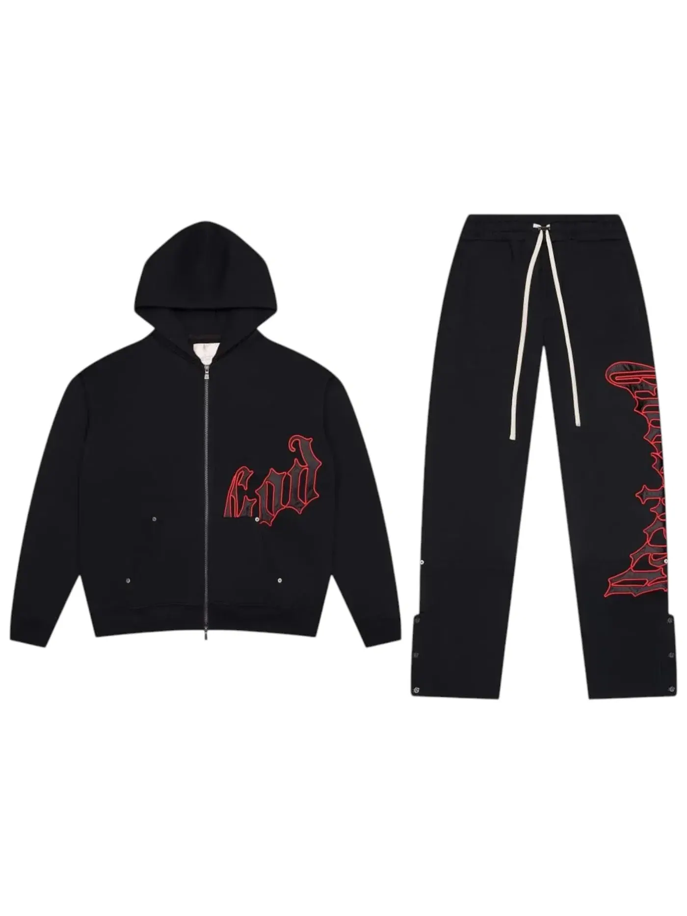 Мужской спортивный костюм с принтом Sweatsuit Godspeed — изображение 1 из 2, черный/красный