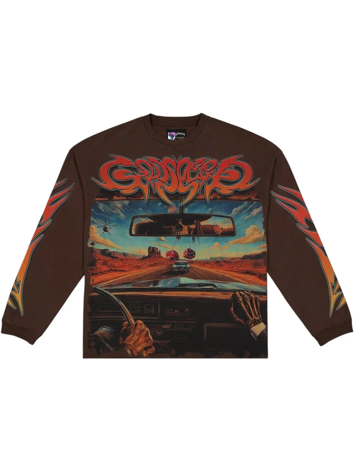 Мужская футболка с длинным рукавом Godspeed On The Run Mocha L/S T-shirt — изображение 1 из 2, коричневый