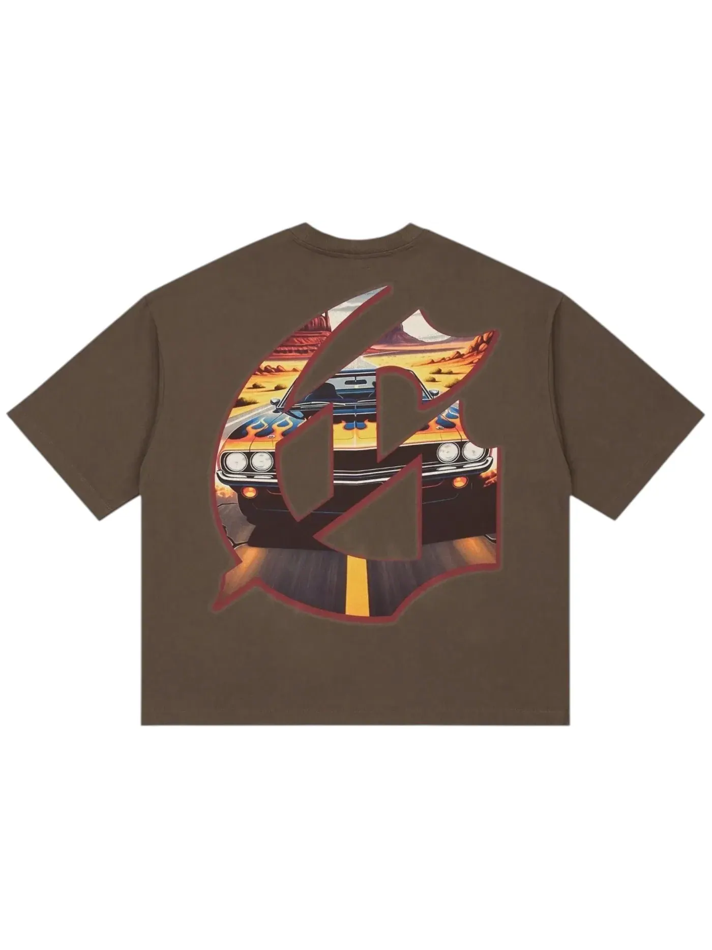 Мужская футболка с принтом Godspeed Tee — изображение 2 из 2, коричневый