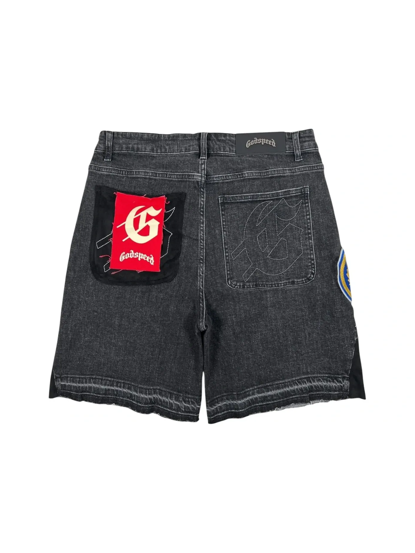 Мужские шорты с пачворк-дизайном Godspeed Patchwork Denim V2 Shorts — изображение 2 из 2, черный