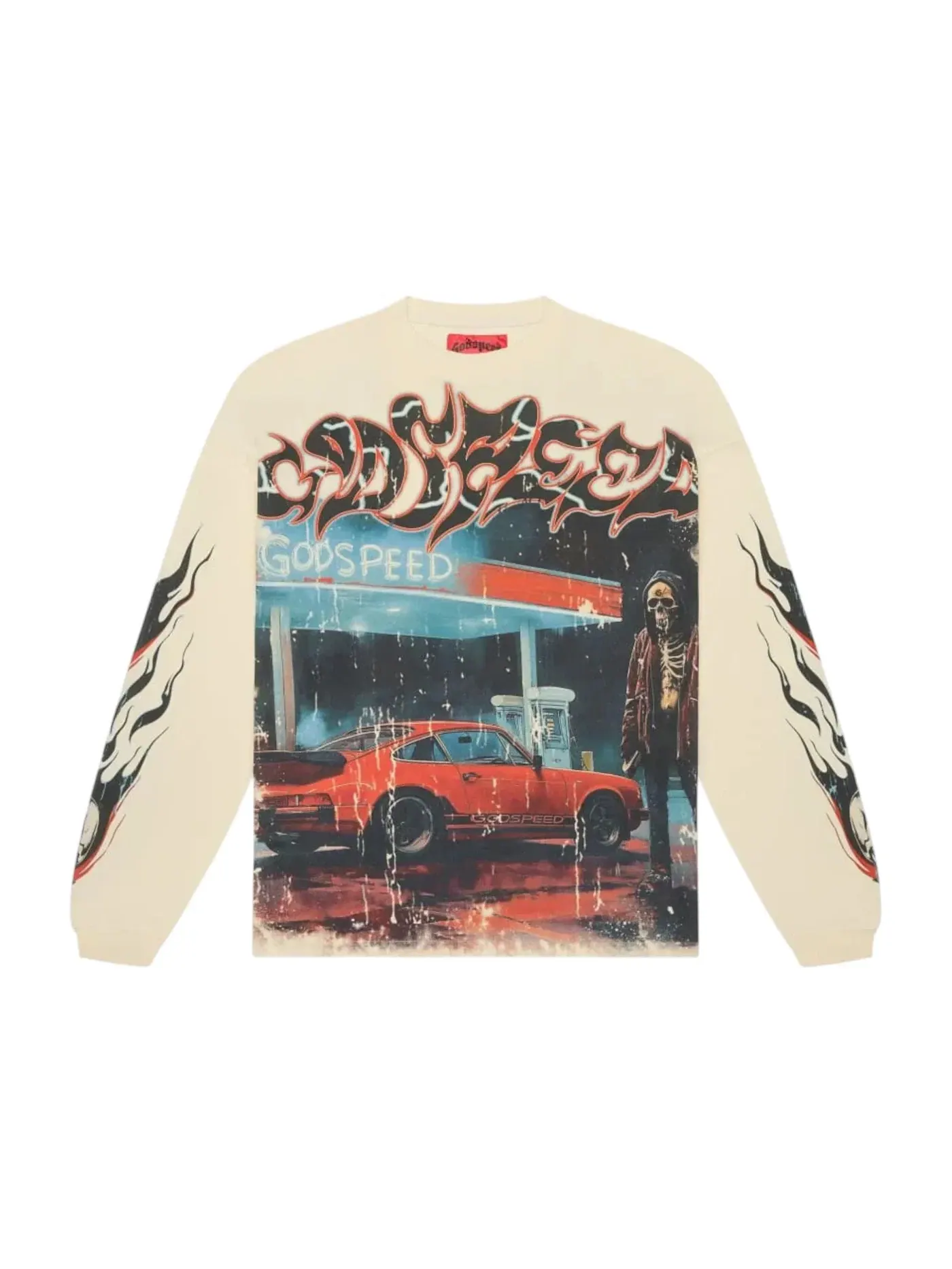 Мужская футболка с длинным рукавом Godspeed Pit Stop L/S — изображение 1 из 1, кость