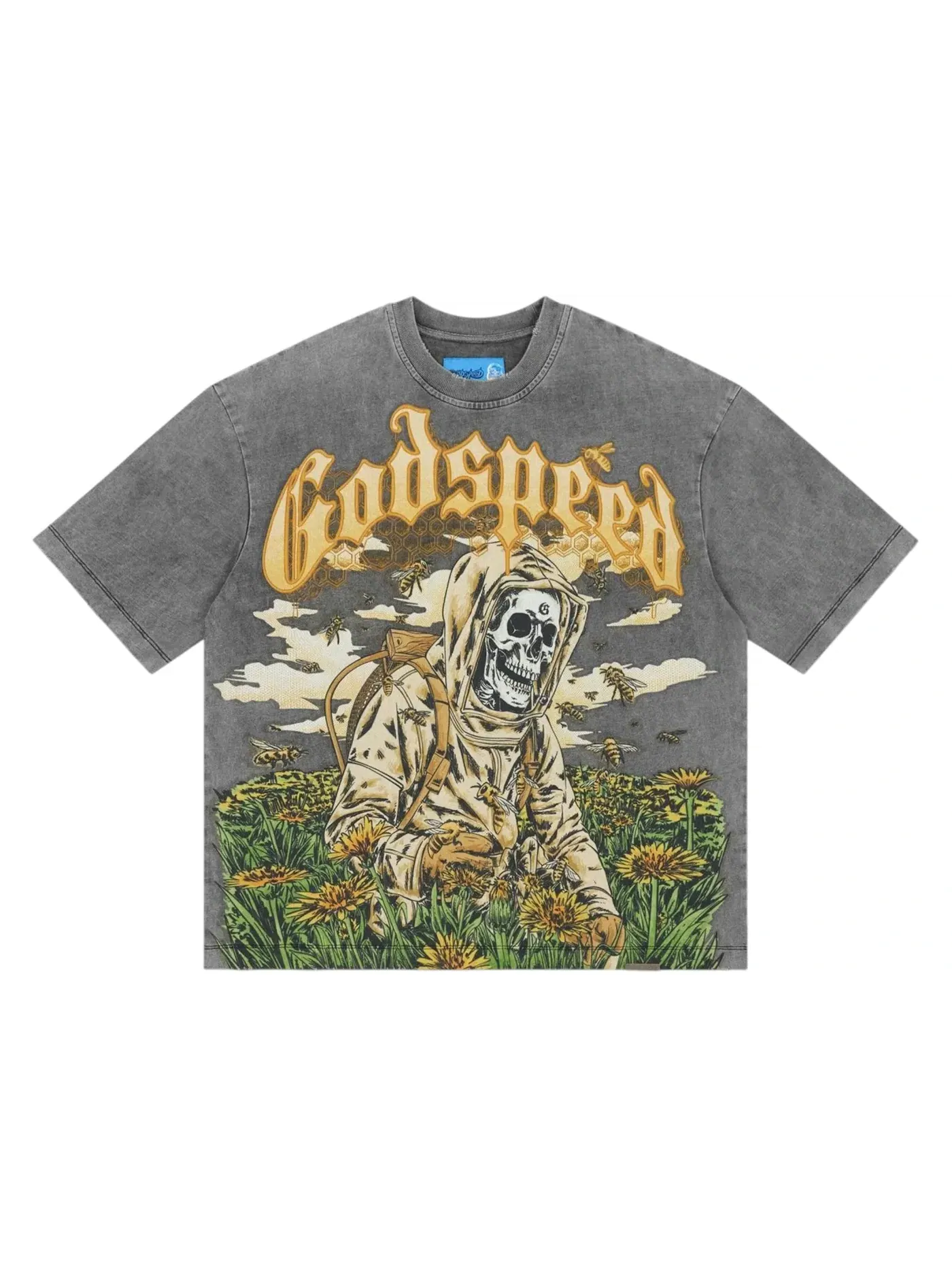 Мужская футболка с принтом Godspeed T-shirt — изображение 1 из 1, серый