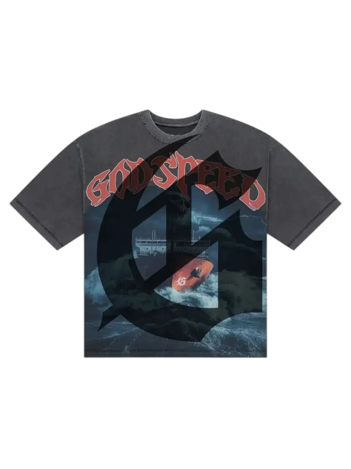 Мужская футболка с принтом Godspeed T-shirt — изображение 1 из 2, серый
