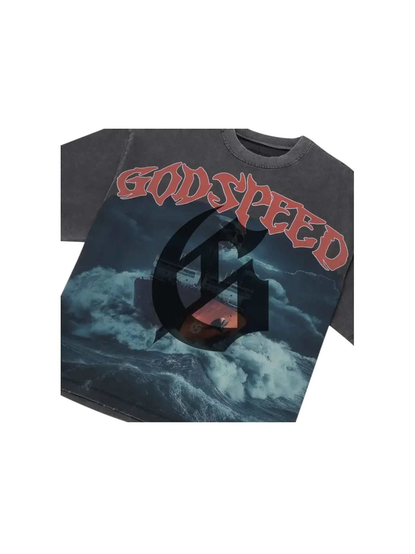 Мужская футболка с принтом Godspeed T-shirt — изображение 2 из 2, серый