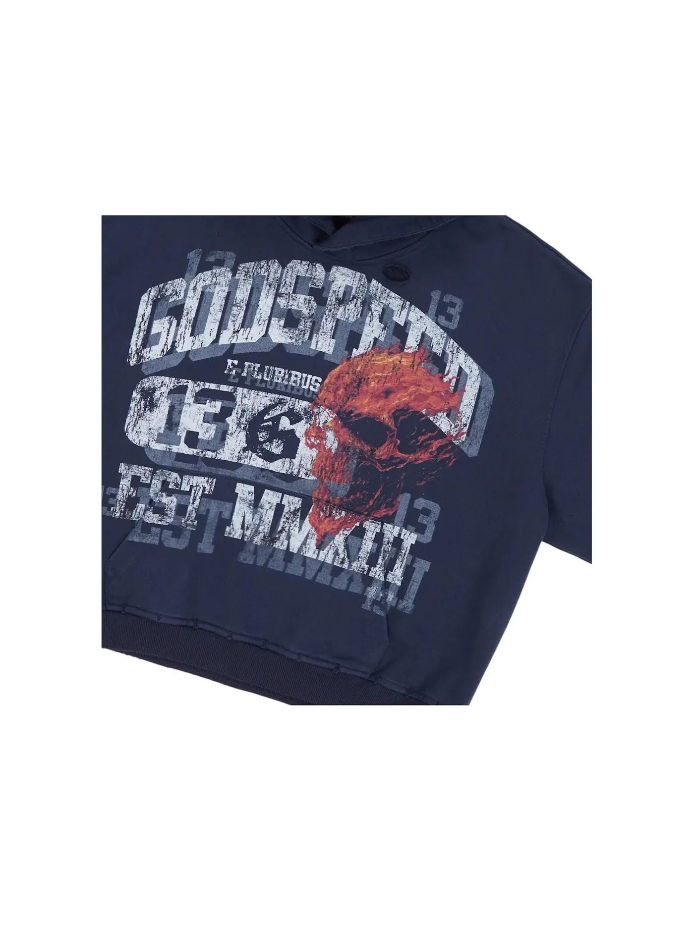 Мужской худи с принтом Godspeed Godspeed Seeing Double — изображение 2 из 2, темно-синий